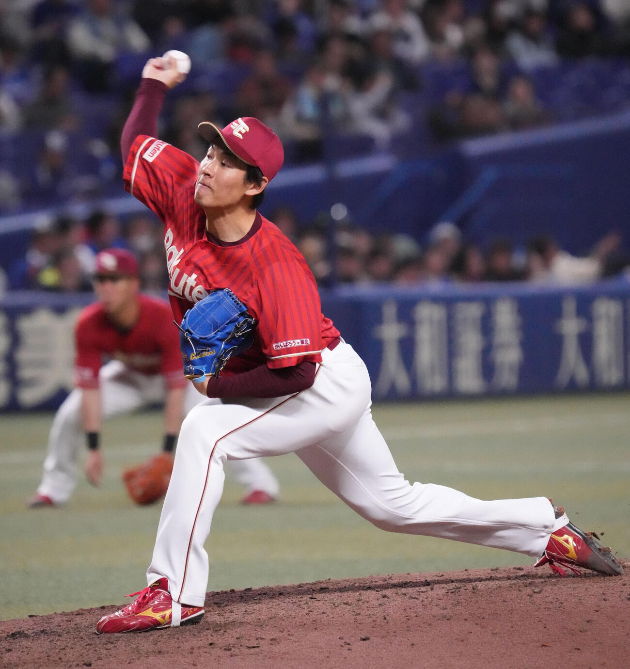 中日対楽天　7回裏、楽天2番手で登板する九谷（撮影・森本幸一）
