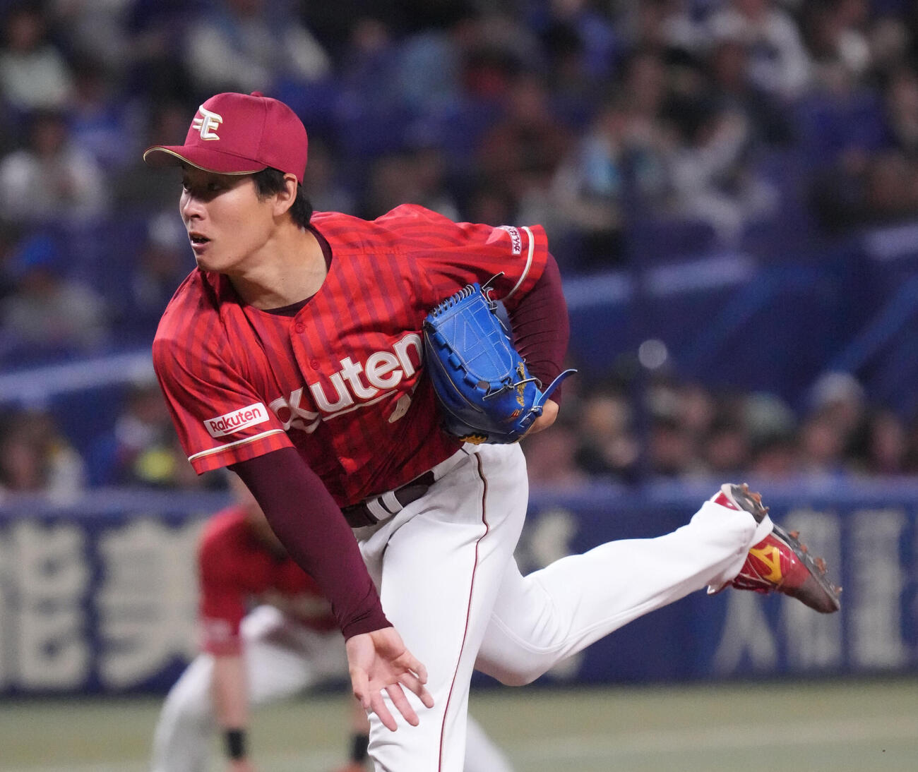 中日対楽天　7回裏、楽天2番手で登板する九谷（撮影・森本幸一）
