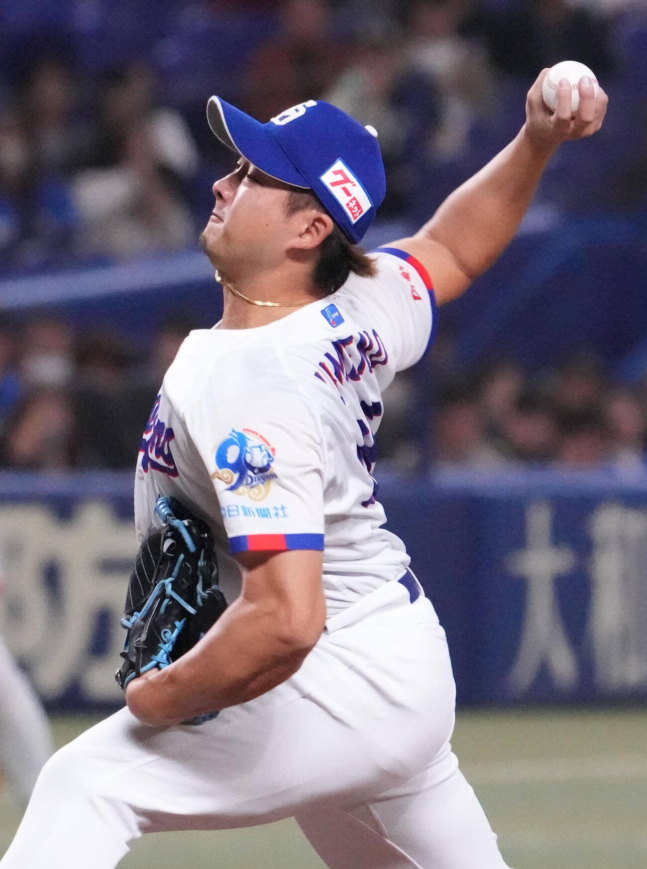 中日対楽天　6回表、中日2番手で登板する梅野（撮影・森本幸一）