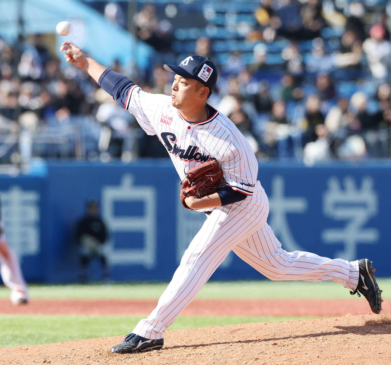ヤクルト対オリックス　ヤクルト2番手の沼田（撮影・宮地輝）
