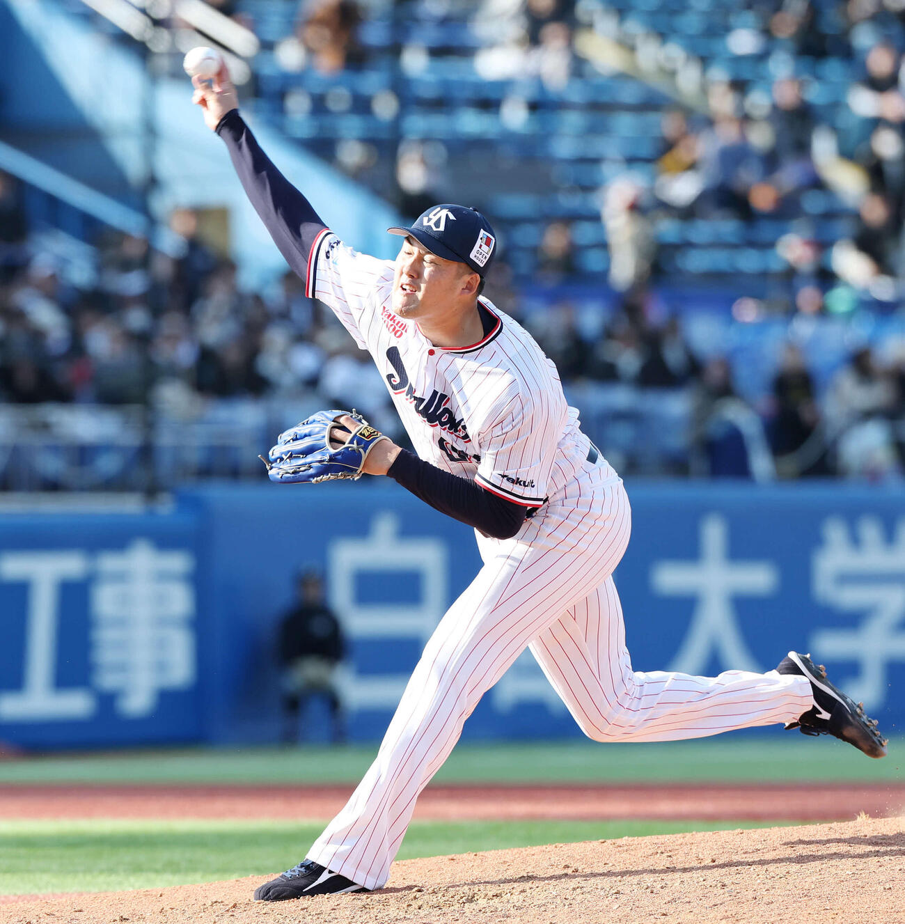 ヤクルト対オリックス　ヤクルト3番手の広沢（撮影・宮地輝）
