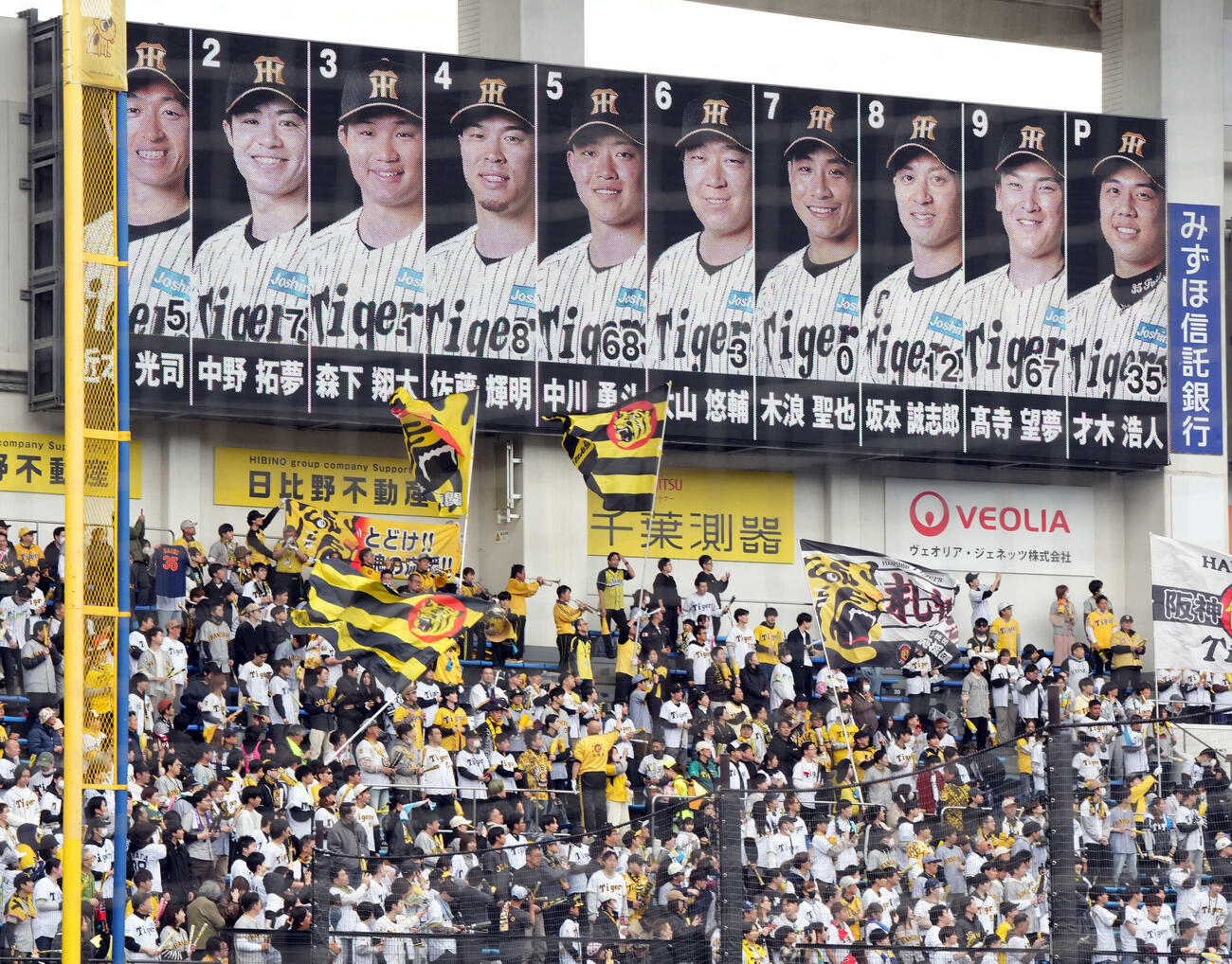 ロッテ対阪神　阪神の先発メンバー（撮影・たえ見朱実）