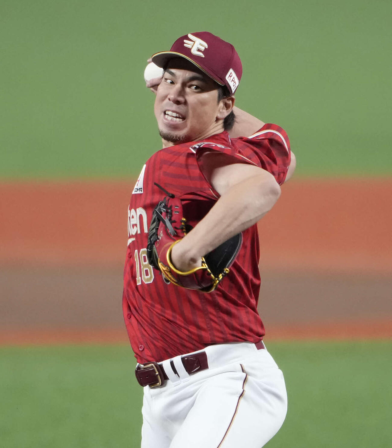 西武対楽天　楽天先発の前田（撮影・小島史椰）