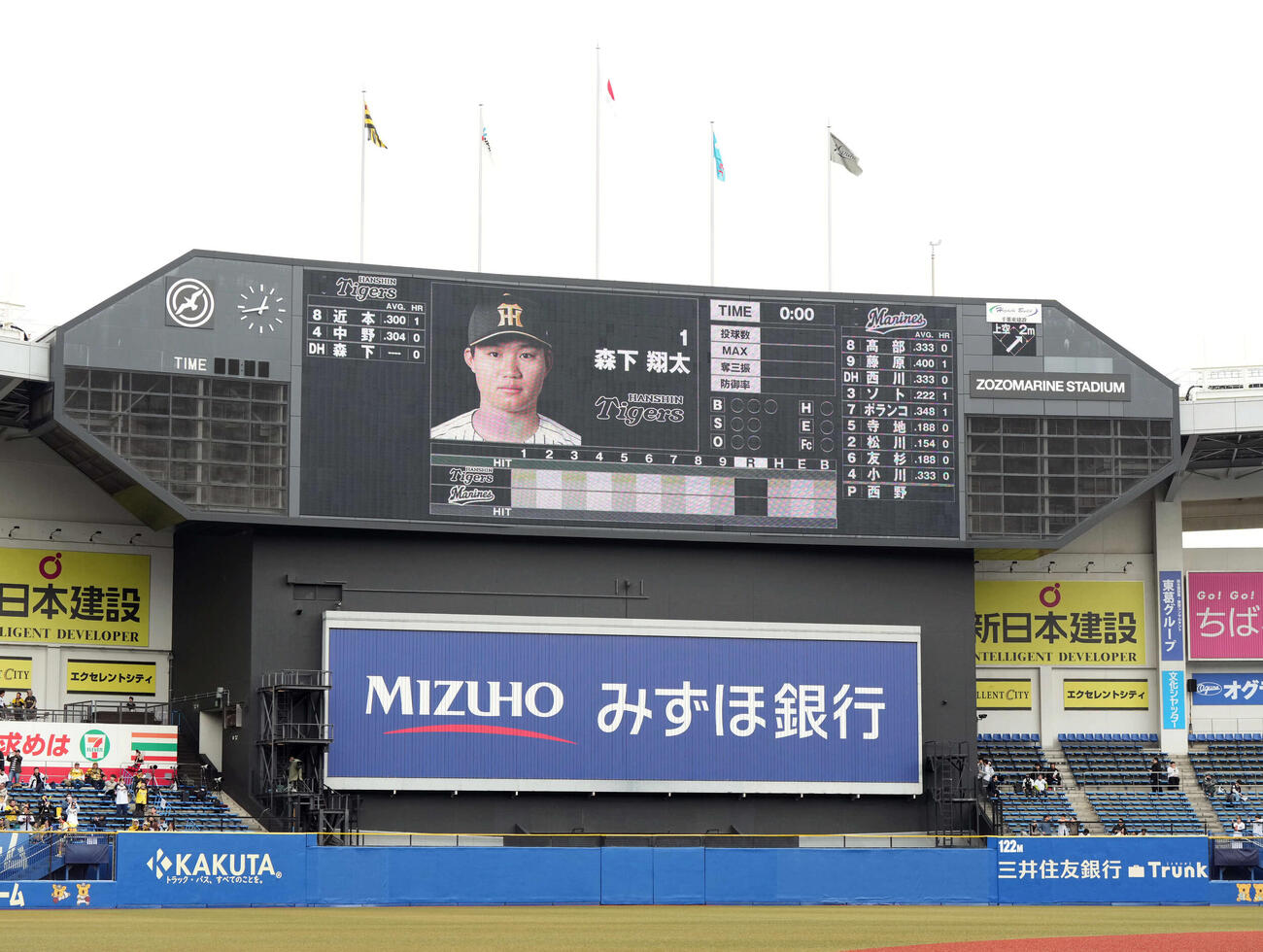 ロッテ対阪神　3番DHで先発する阪神森下（撮影・たえ見朱実）