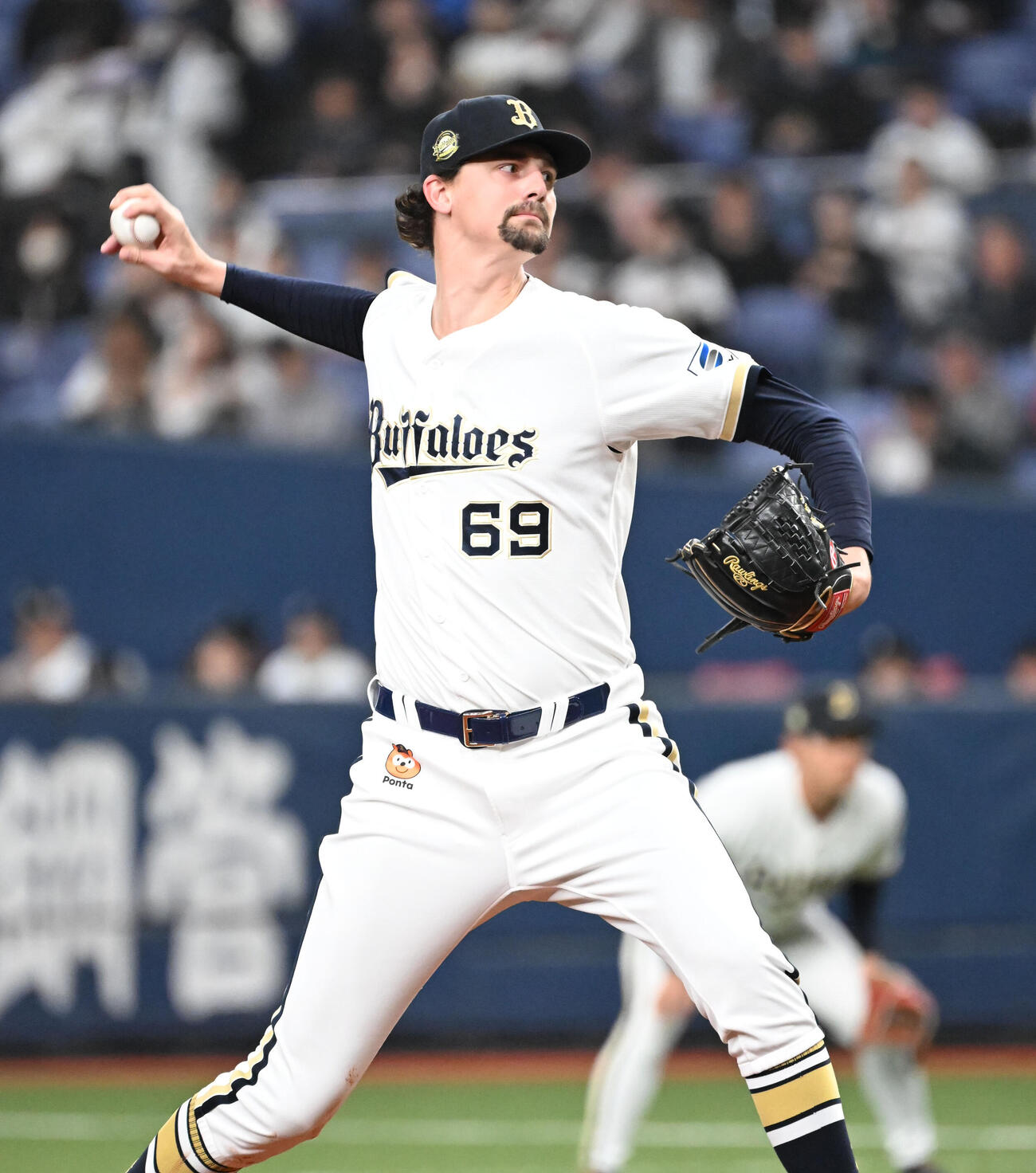 オリックス対広島　先発するオリックス・ジェリー（撮影・和賀正仁）
