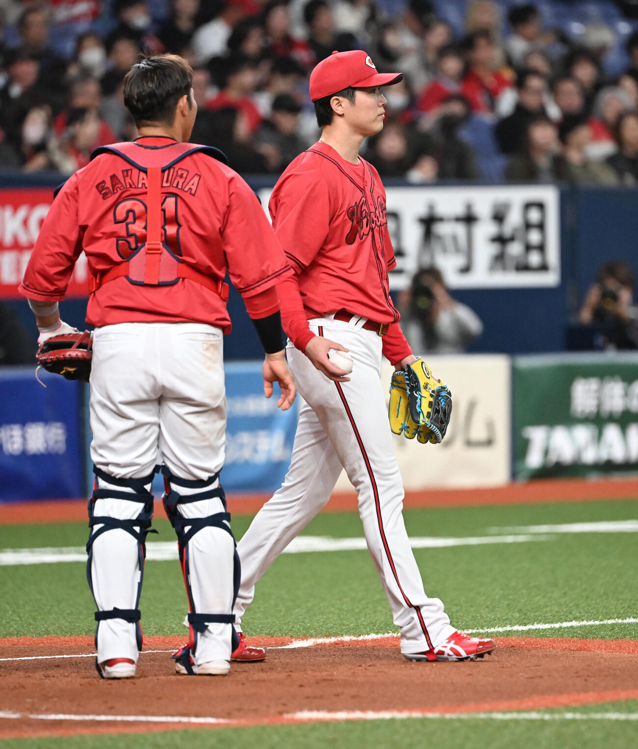 3回裏オリックス無死一、二塁、西川に適時打を浴びた森下（撮影・和賀正仁）
