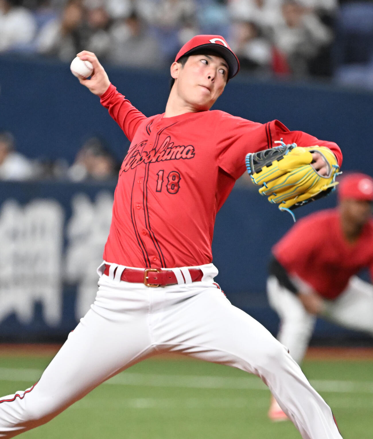 オリックス対広島　先発する広島森下（撮影・和賀正仁）