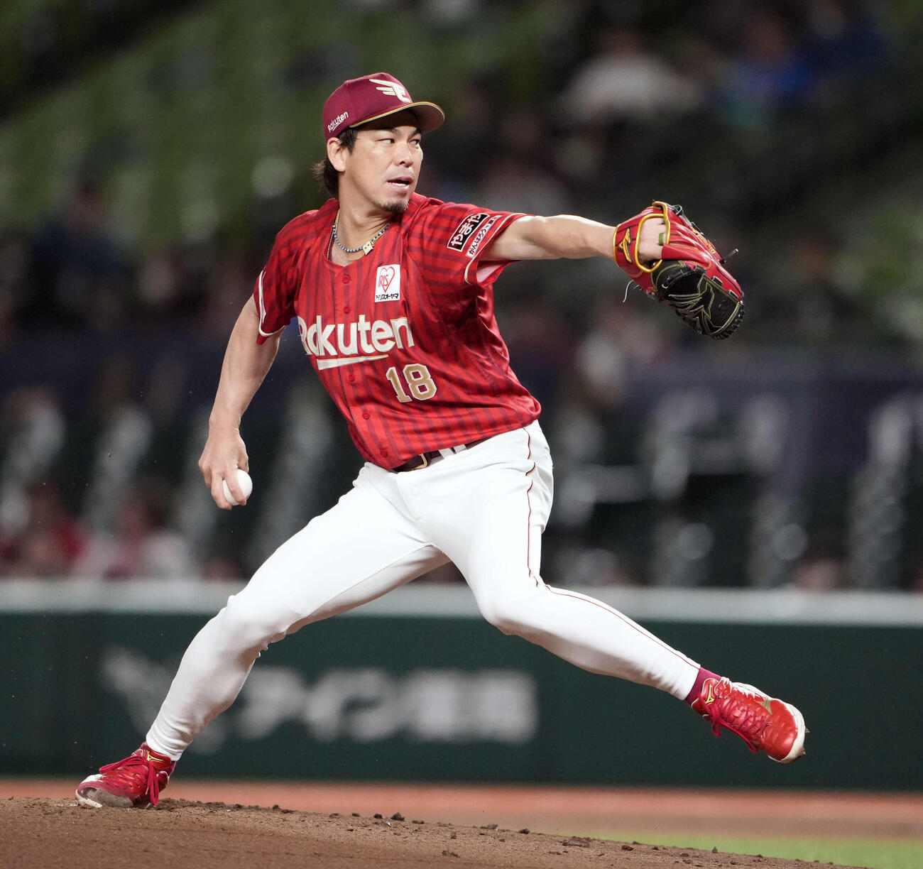 西武対楽天　楽天先発の前田（撮影・小島史椰）