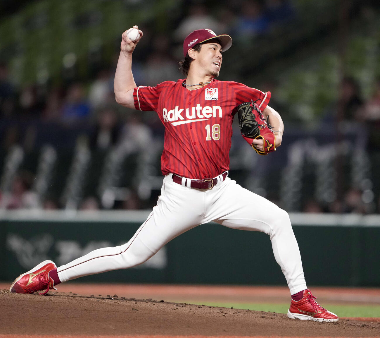 西武対楽天　楽天先発の前田（撮影・小島史椰）