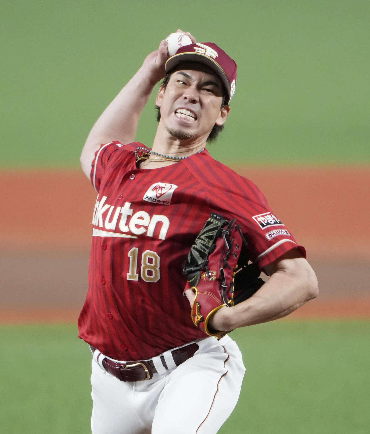 西武対楽天　楽天先発の前田（撮影・小島史椰）