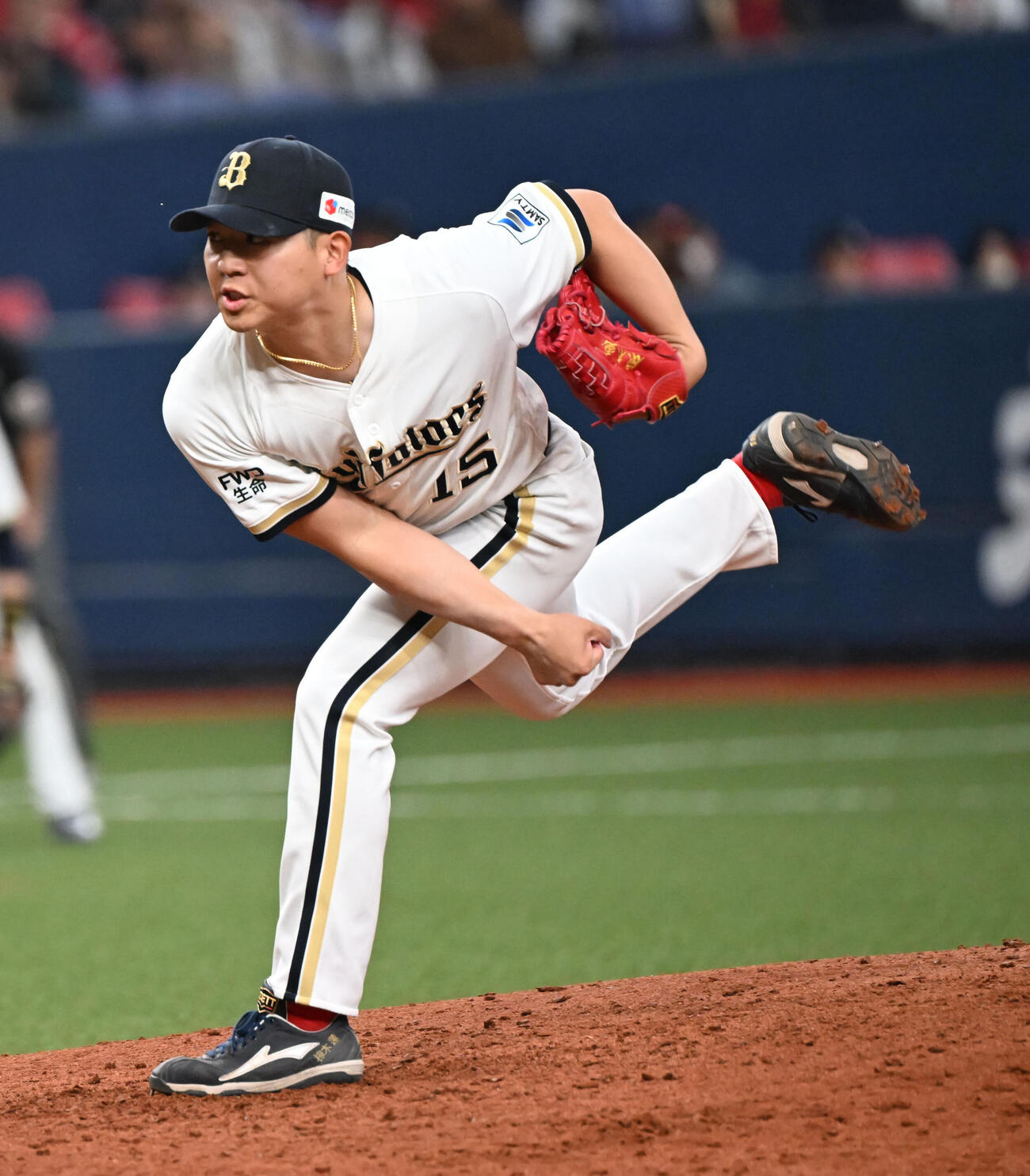 オリックス対広島　9回に登板するオリックス椋木（撮影・和賀正仁）