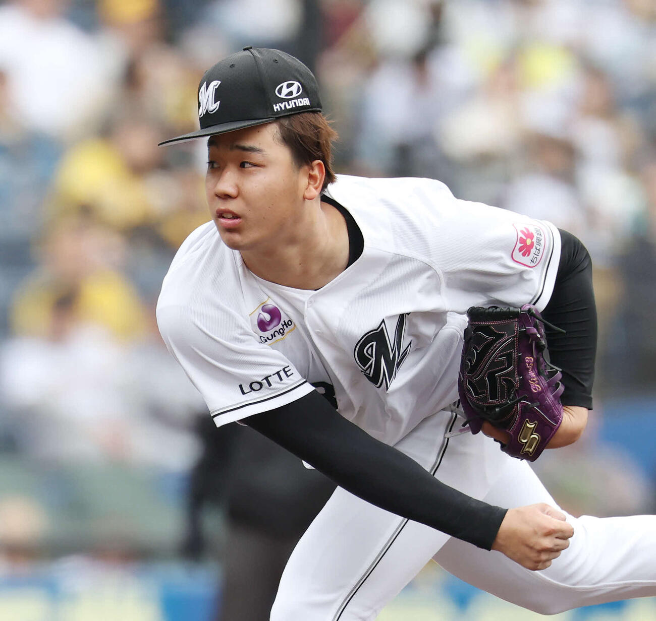 ロッテ対阪神　ロッテ先発の木村（撮影・宮地輝）