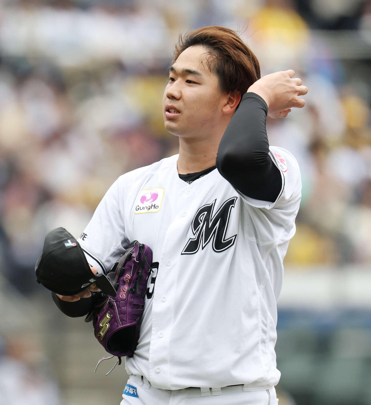 ロッテ対阪神　5回表を3者凡退に抑えたロッテ木村（撮影・宮地輝）