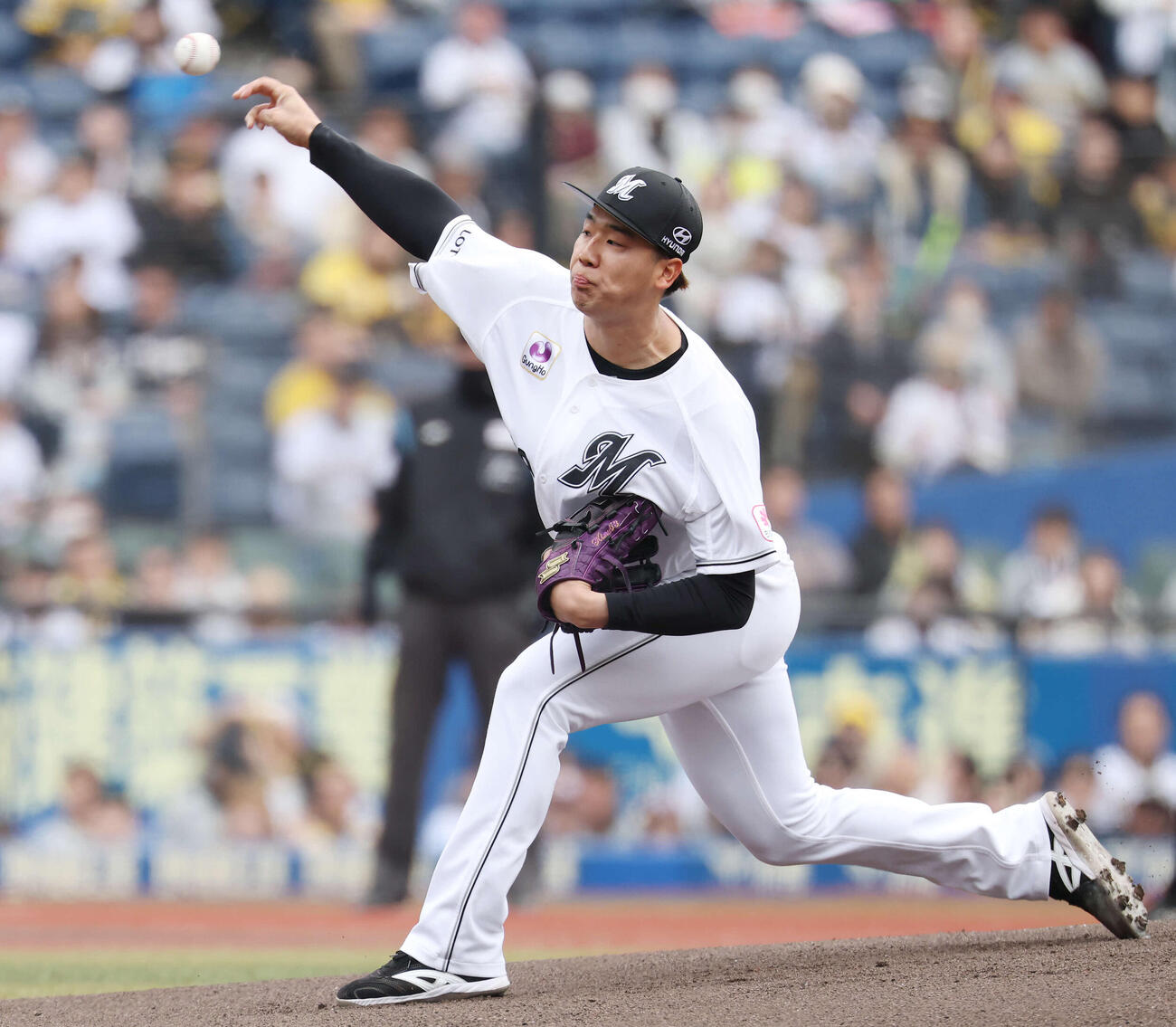 ロッテ対阪神　ロッテ先発の木村（撮影・宮地輝）