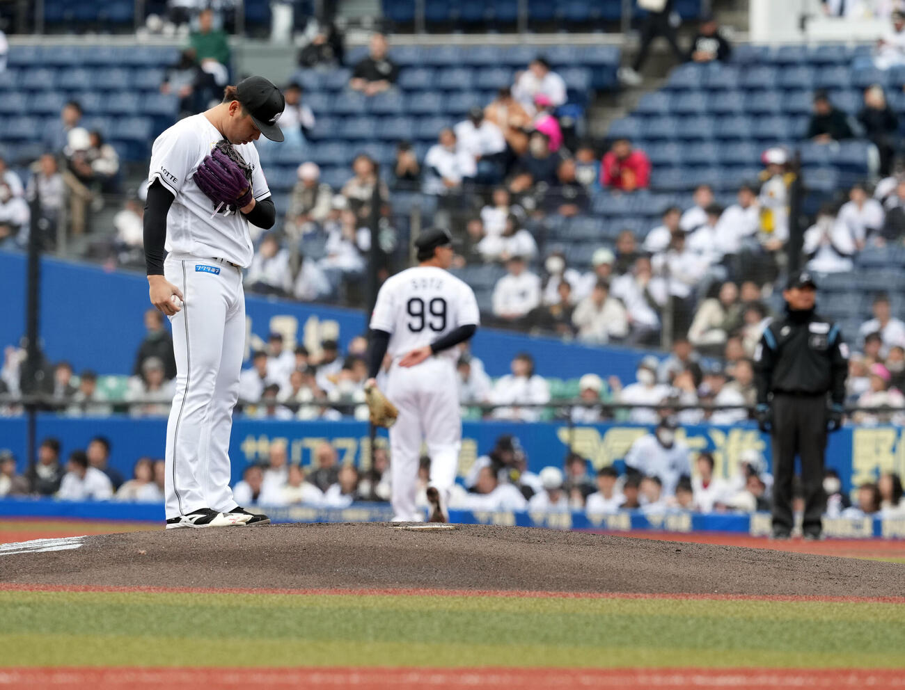 ロッテ対阪神　集中するロッテの先発木村（撮影・たえ見朱実）