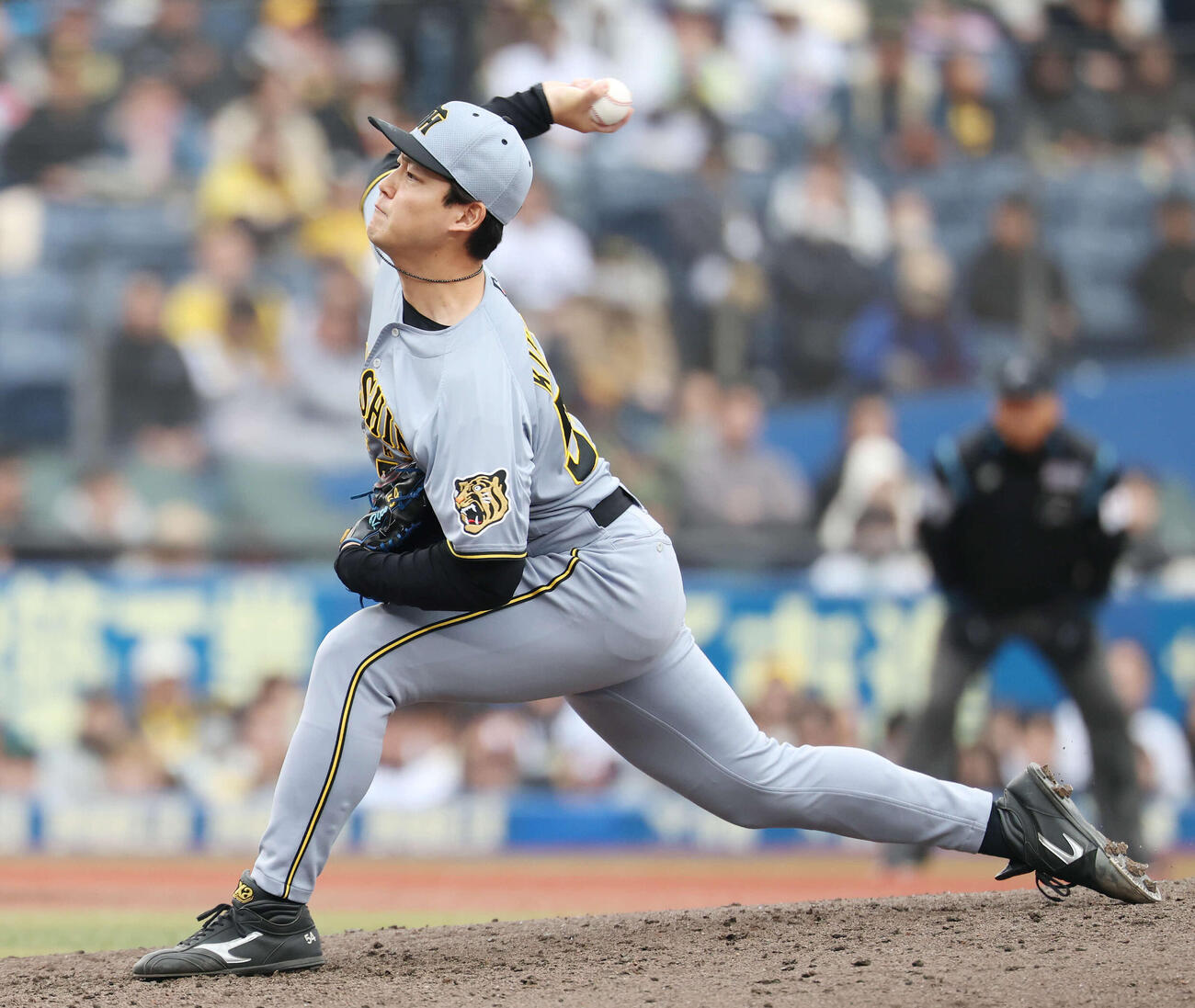 ロッテ対阪神　阪神4番手の木下（撮影・宮地輝）