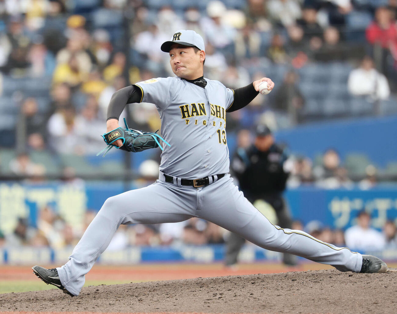 ロッテ対阪神　阪神5番手の岩崎（撮影・宮地輝）