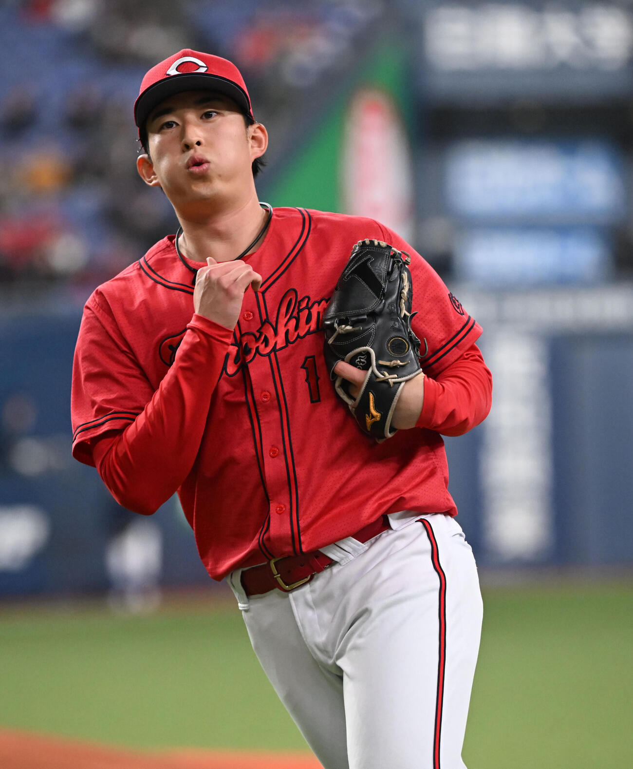 オリックス対広島　7回裏を無失点とした広島斉藤汰（撮影・和賀正仁）