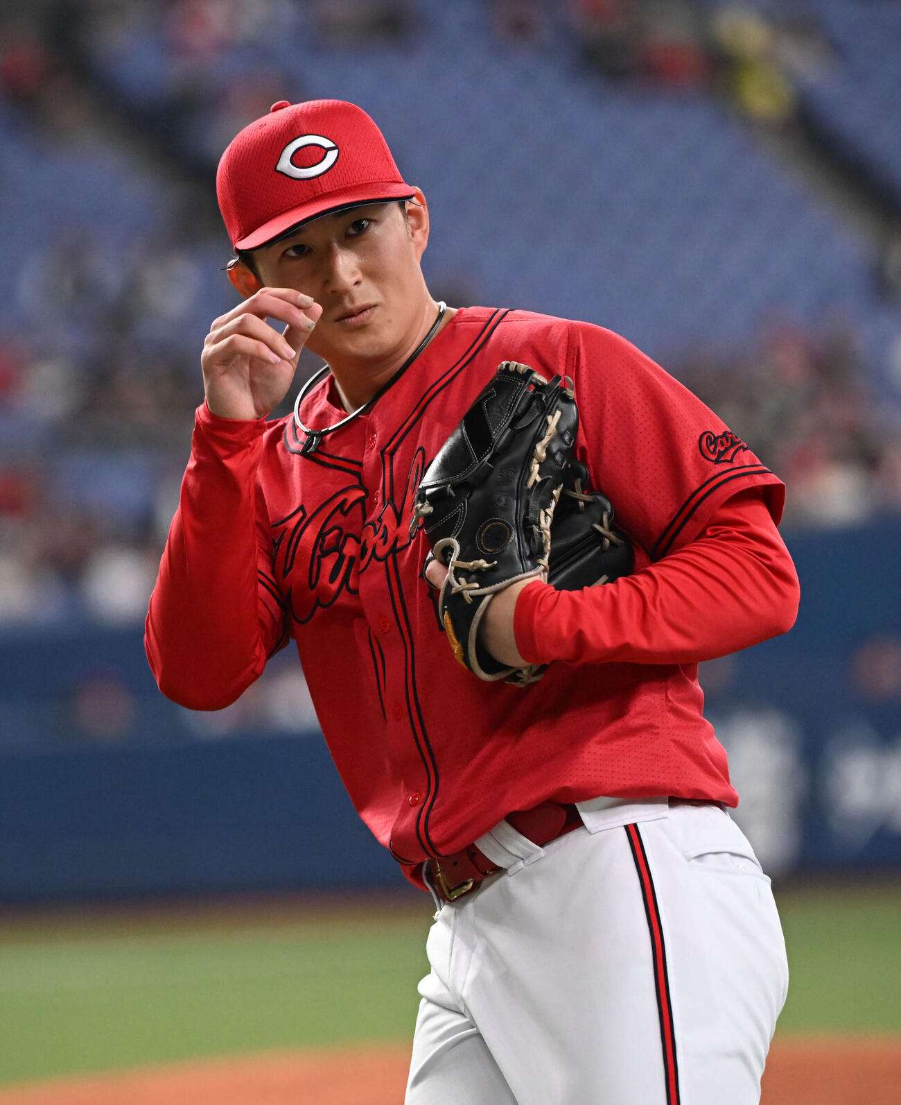 オリックス対広島　7回裏を無失点とした広島斉藤汰（撮影・和賀正仁）