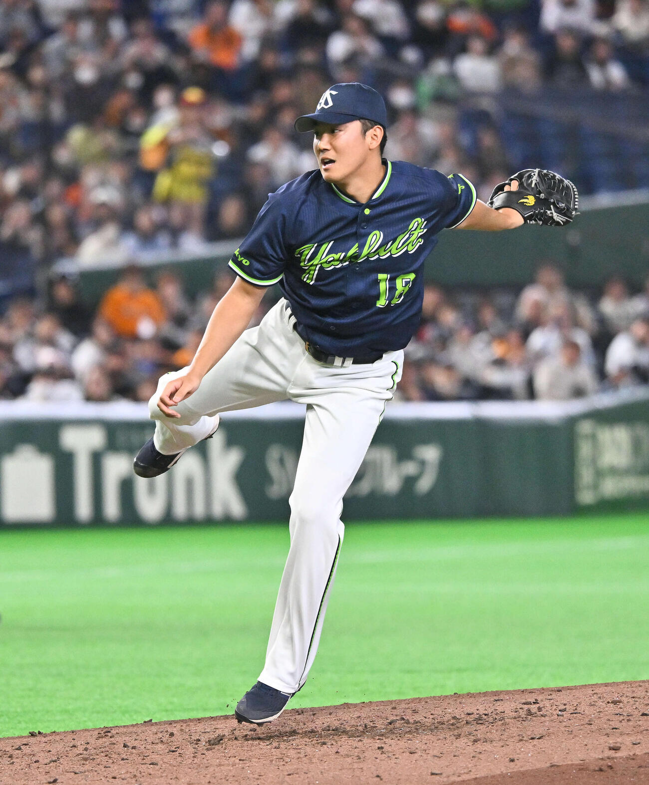 巨人対ヤクルト　ヤクルト先発の奥川（撮影・滝沢徹郎）