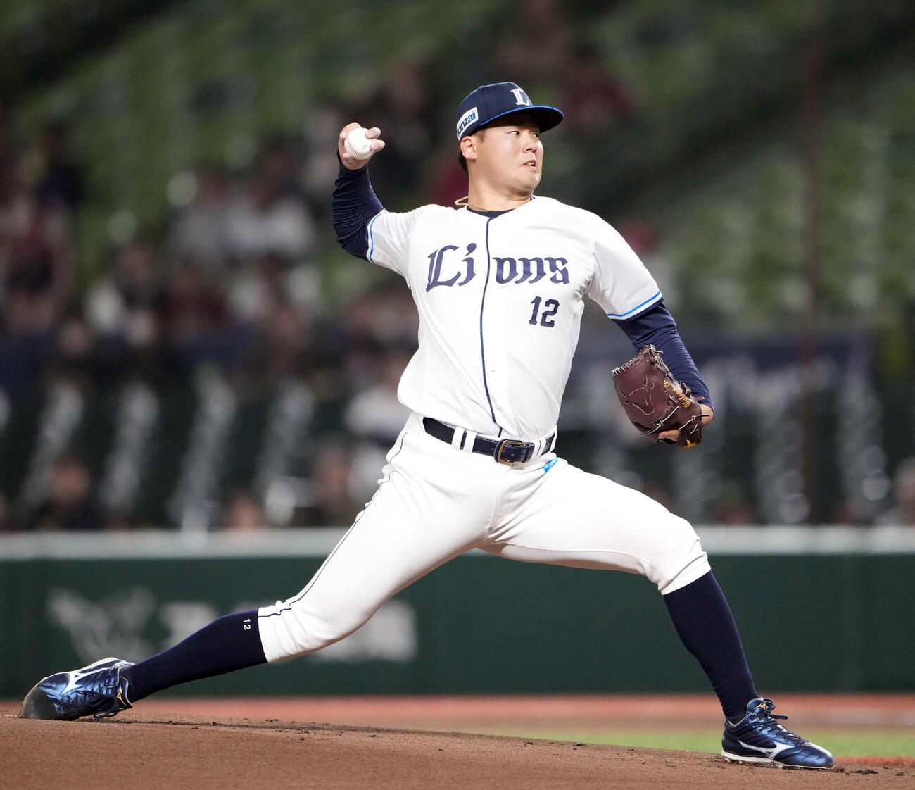 西武対楽天　西武先発の渡辺（撮影・小島史椰）