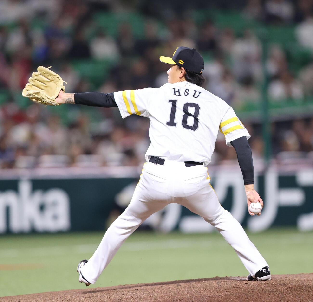ソフトバンク対中日　先発のソフトバンク徐（撮影・梅根麻紀）