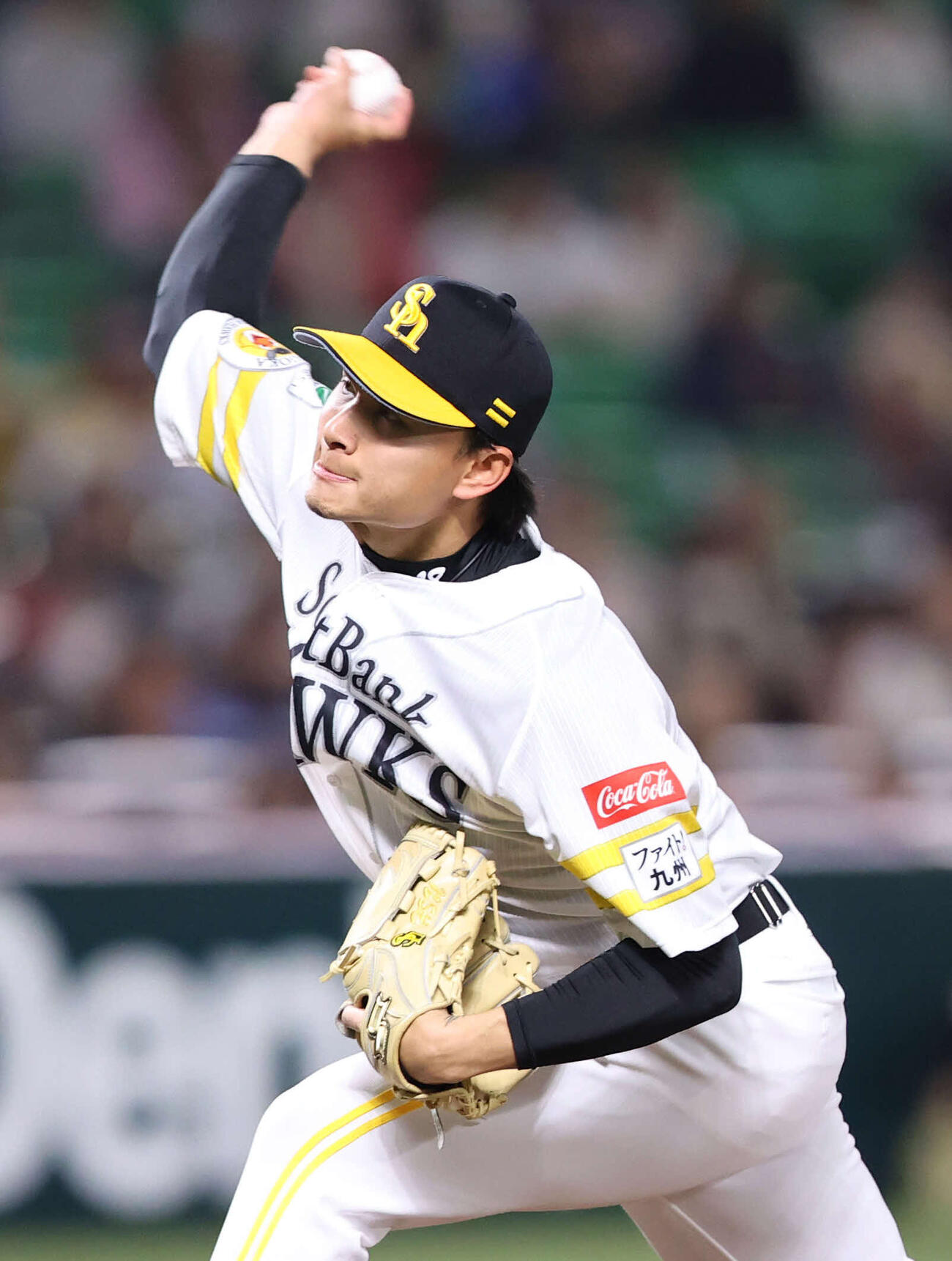 ソフトバンク対中日　先発のソフトバンク徐若熙（撮影・梅根麻紀）