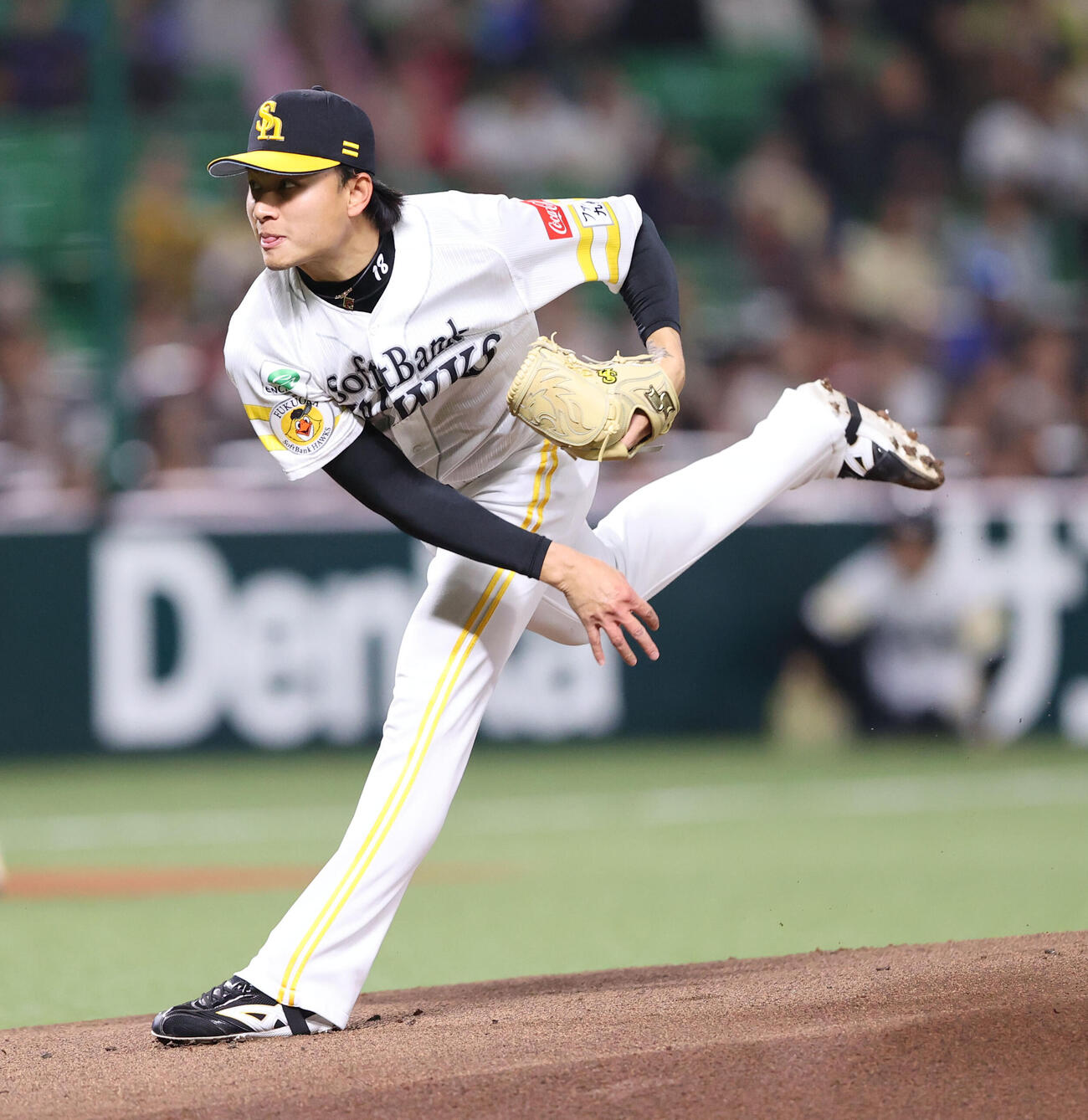 ソフトバンク対中日　ソフトバンク先発の徐若熙（撮影・梅根麻紀）