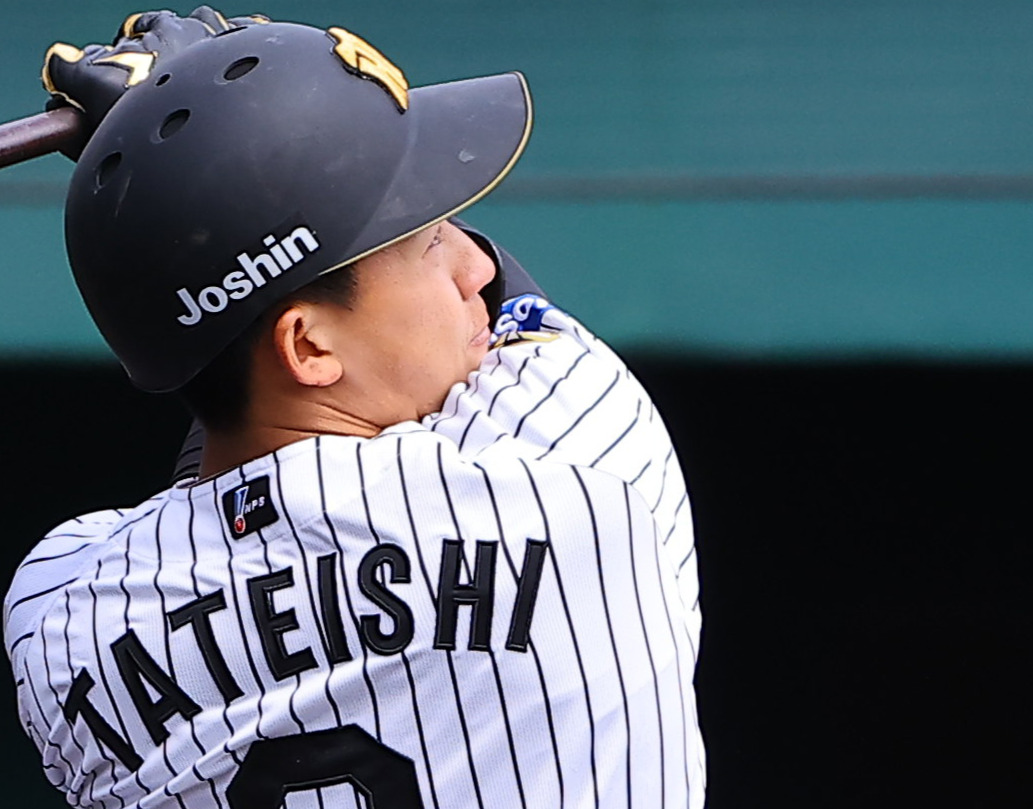阪神対オリックス　3回裏阪神1死満塁、立石は逆転満塁本塁打を放つ（撮影・上田博志）
