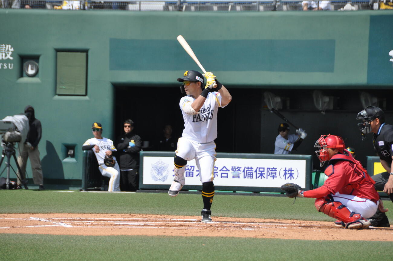 ファーム広島戦に3番指名打者でスタメン出場したソフトバンク中村晃（2026年3月19日、タマホームスタジアム筑後）