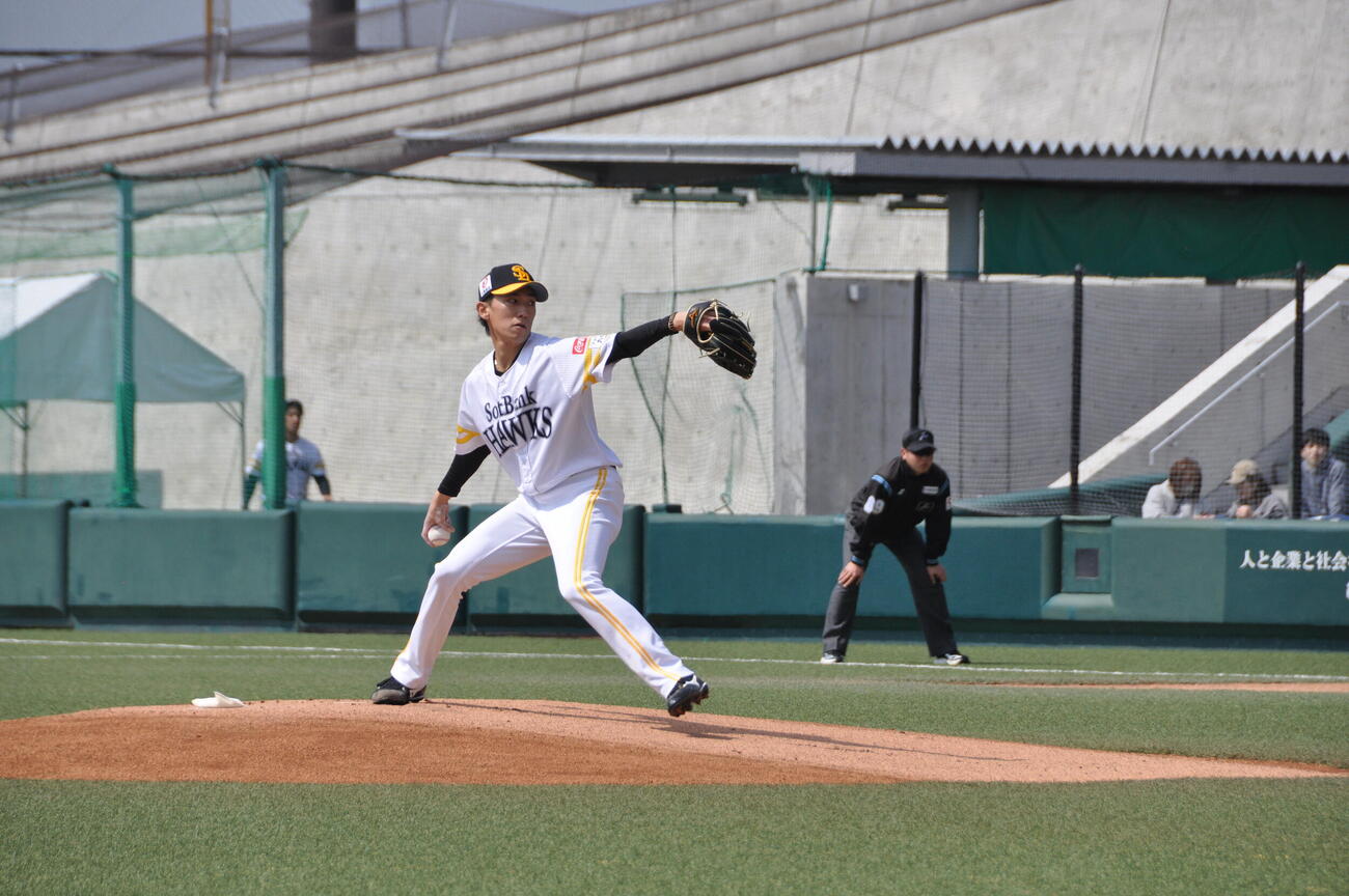 ファーム広島戦に先発したソフトバンク大津