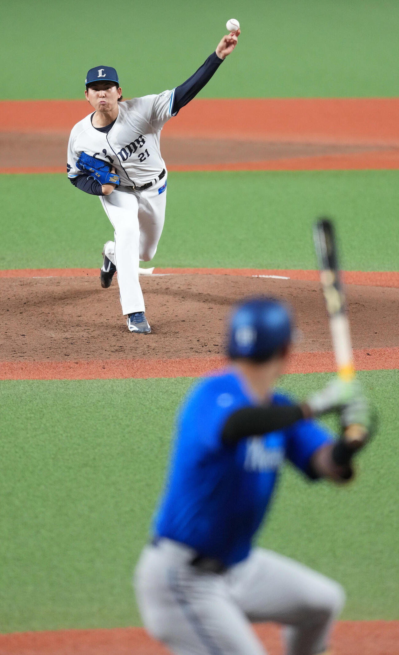 西武対DeNA　先発し力投する西武武内（撮影・鈴木みどり）