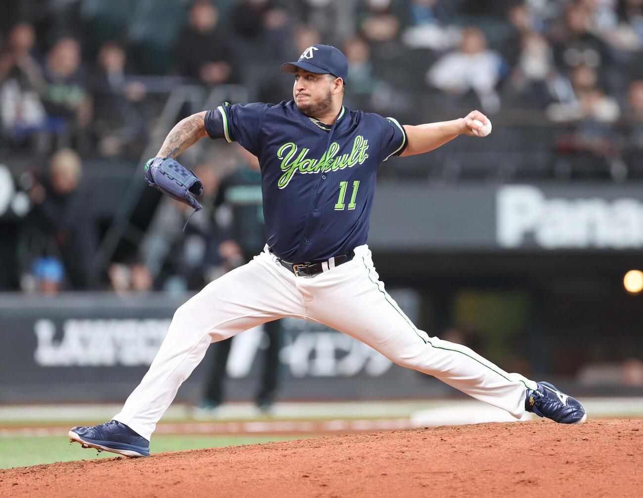 日本ハム対ヤクルト　9回に登板のキハダ（撮影・黒川智章）