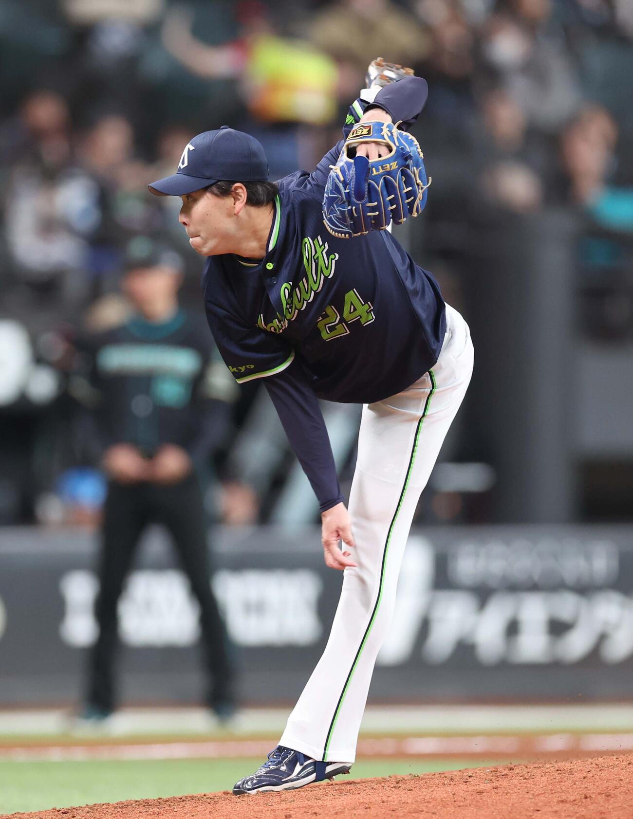 日本ハム対ヤクルト　8回に登板の星（撮影・黒川智章）