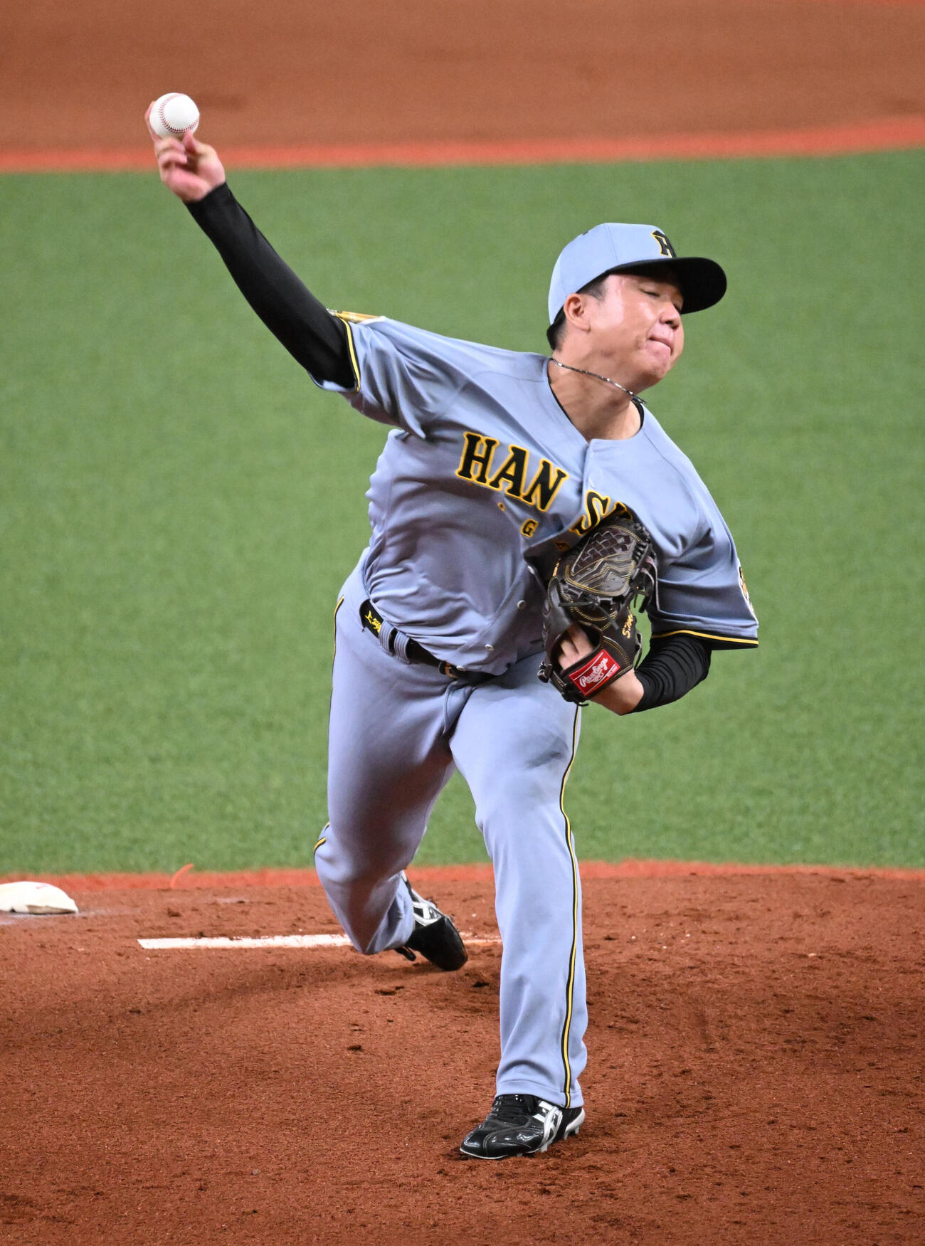 オリックス対阪神　先発する阪神村上（撮影・和賀正仁）