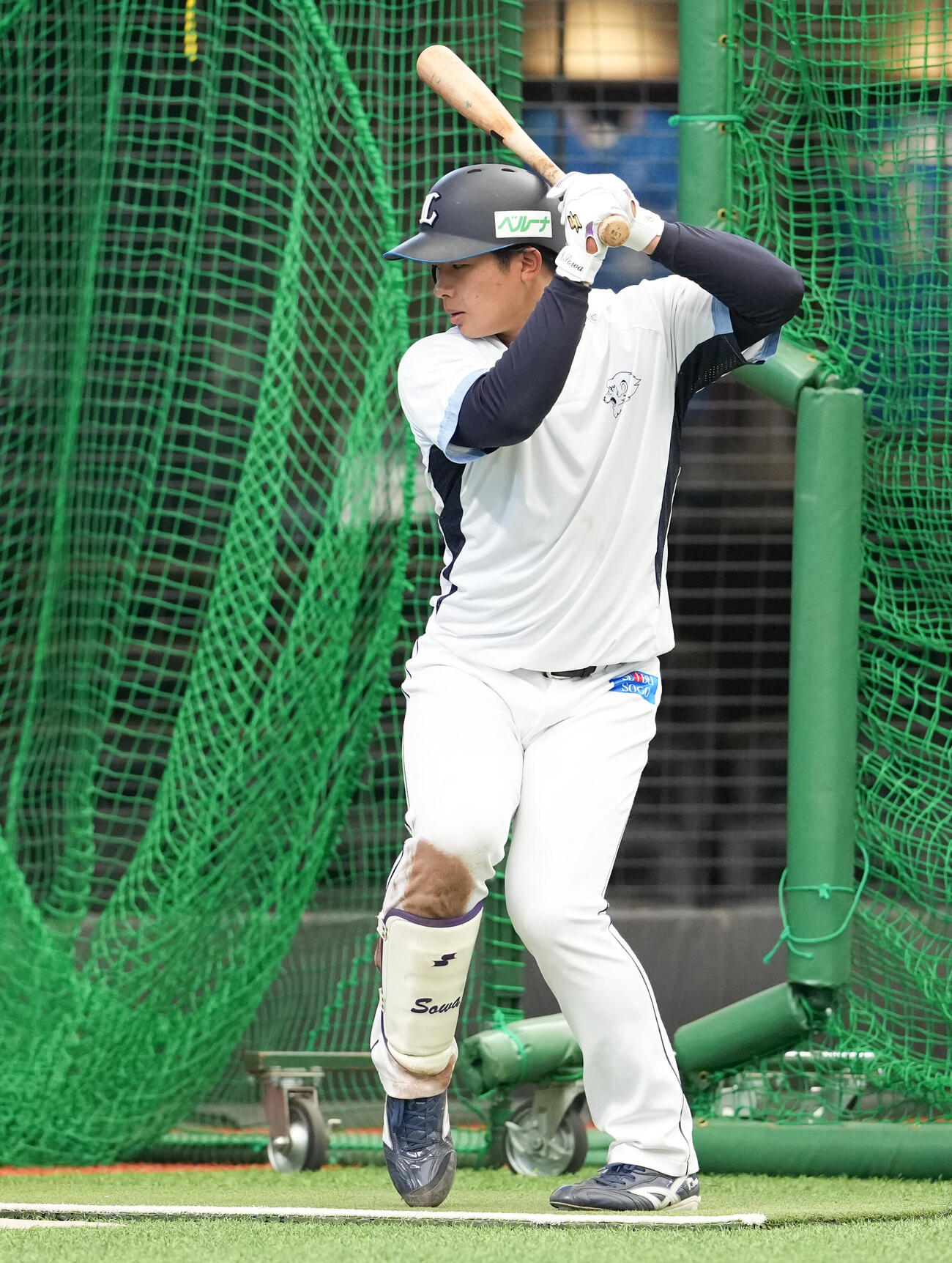西武対DeNA　打撃練習する西武横田（撮影・鈴木みどり）