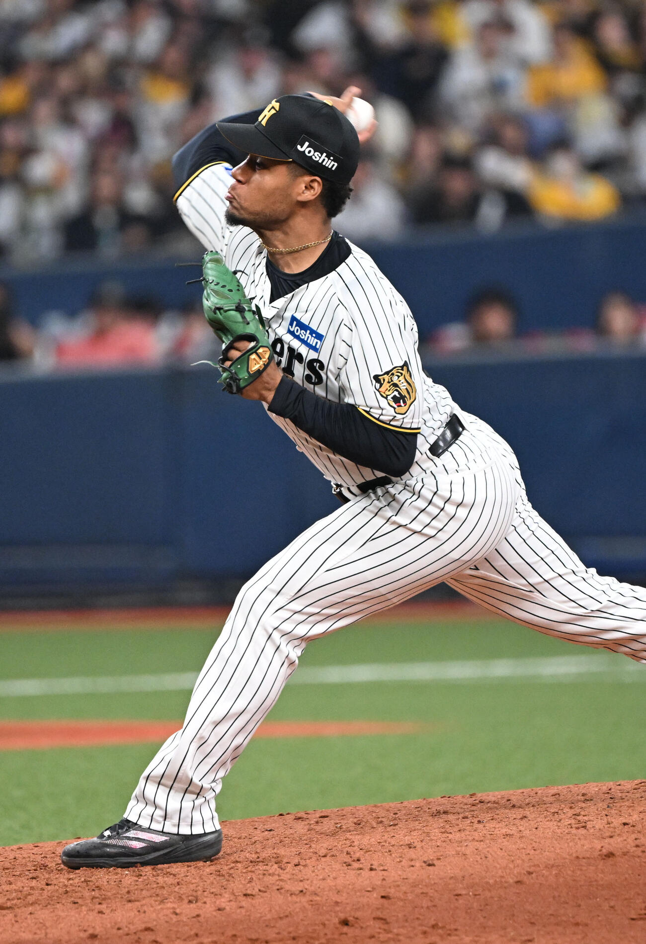 阪神対オリックス　7回に登板する阪神モレッタ（撮影・和賀正仁）