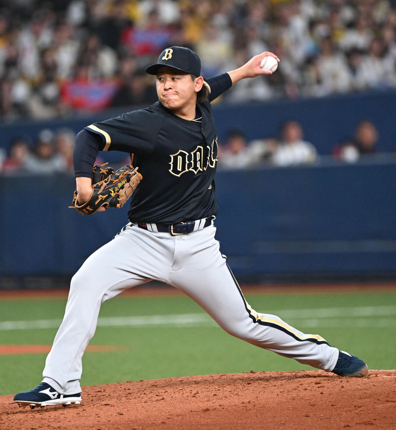 阪神対オリックス　6回裏、3番手で登板するオリックス宮城（撮影・和賀正仁）