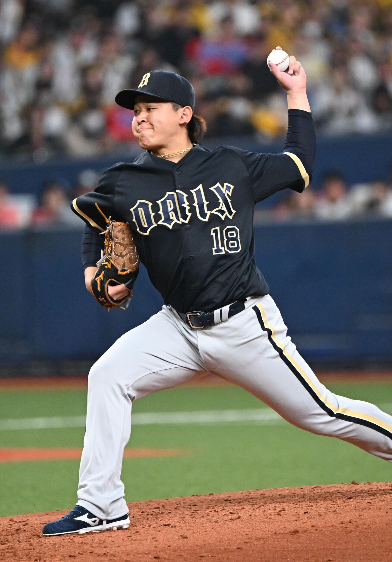 阪神対オリックス　6回裏、3番手で登板するオリックス宮城（撮影・和賀正仁）