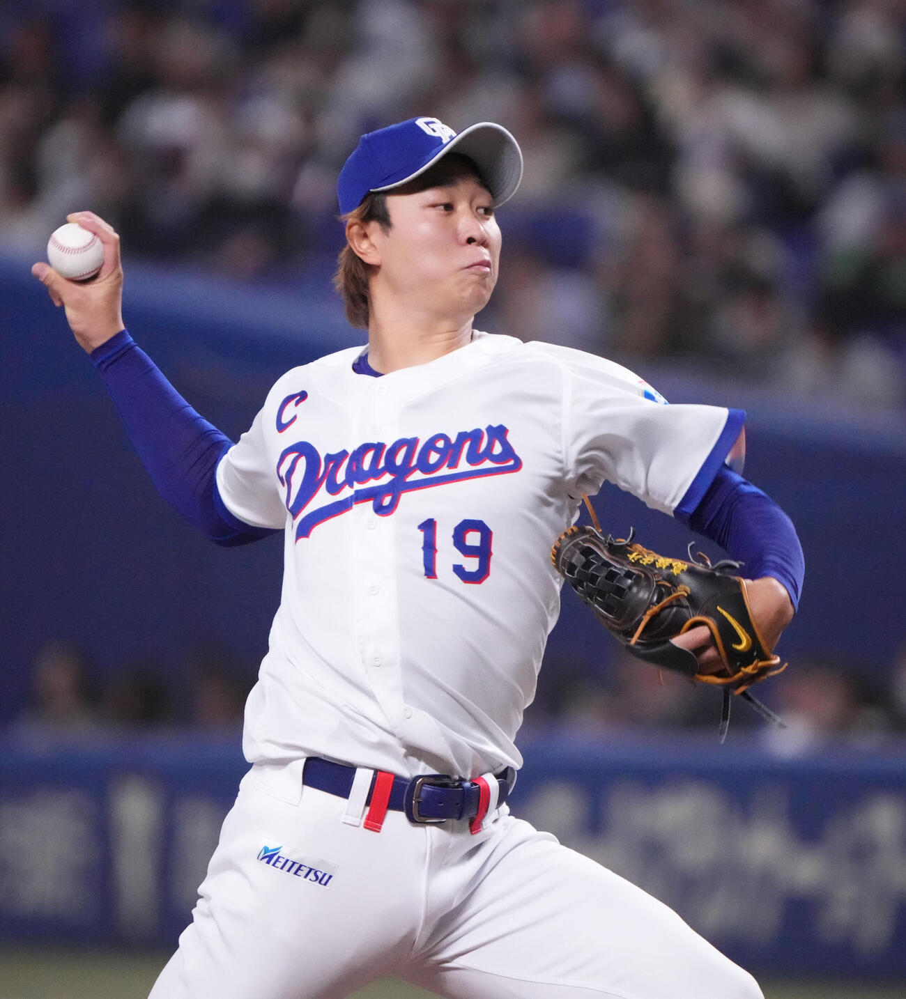 中日対ロッテ　6回表、中日2番手で登板する高橋宏（撮影・森本幸一）