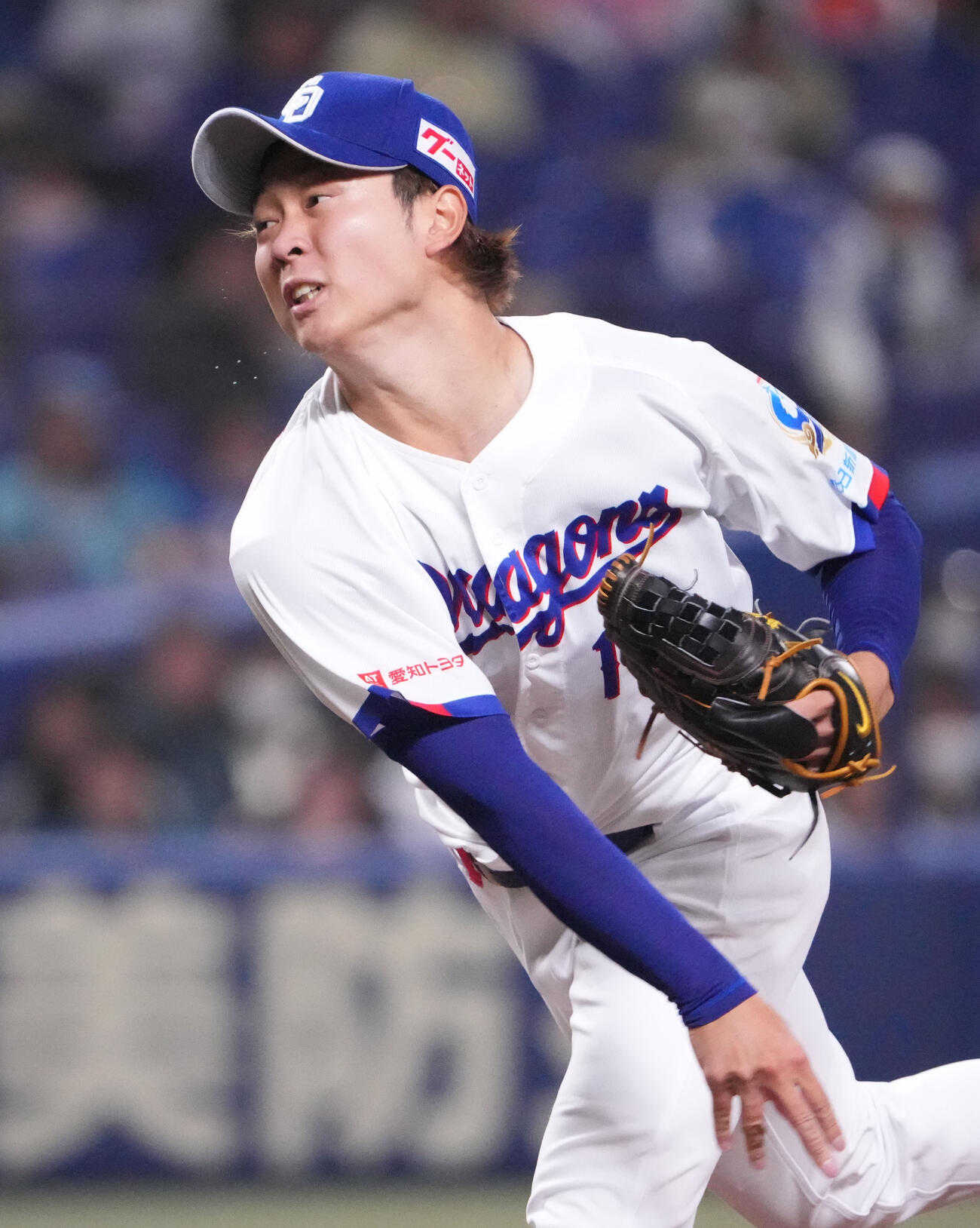 中日対ロッテ　8回表、力投する中日2番手の高橋宏（撮影・森本幸一）