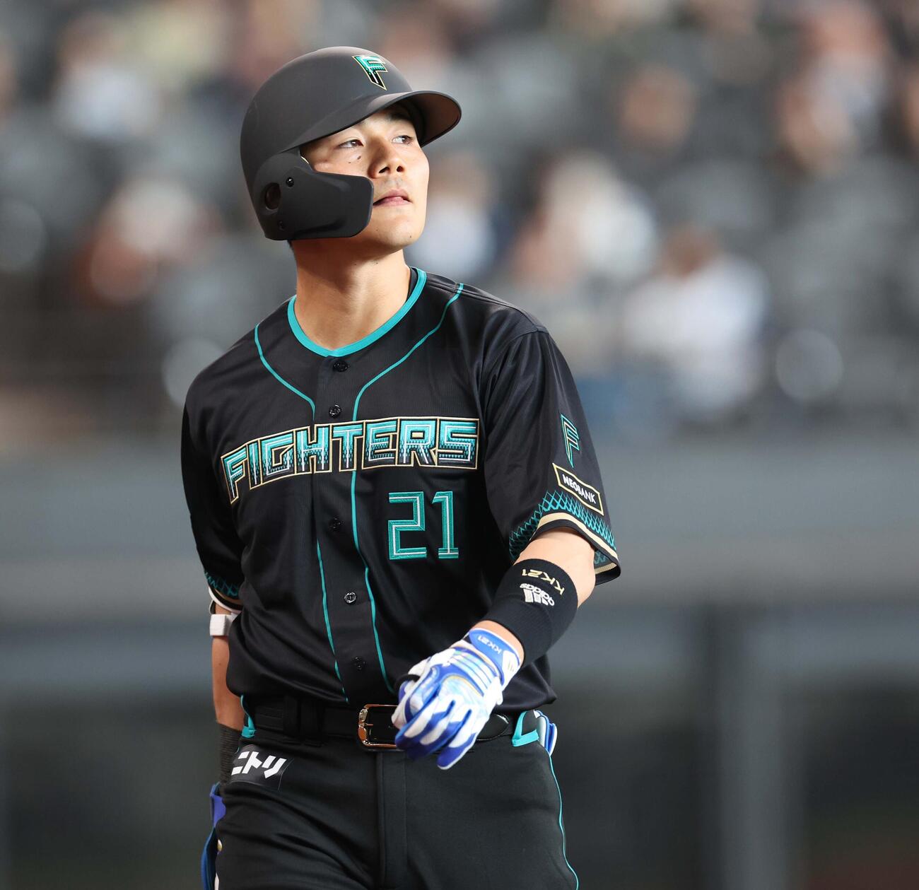 日本ハム対ヤクルト　1回裏日本ハム無死一塁、三邪飛に終わる清宮幸（撮影・黒川智章）