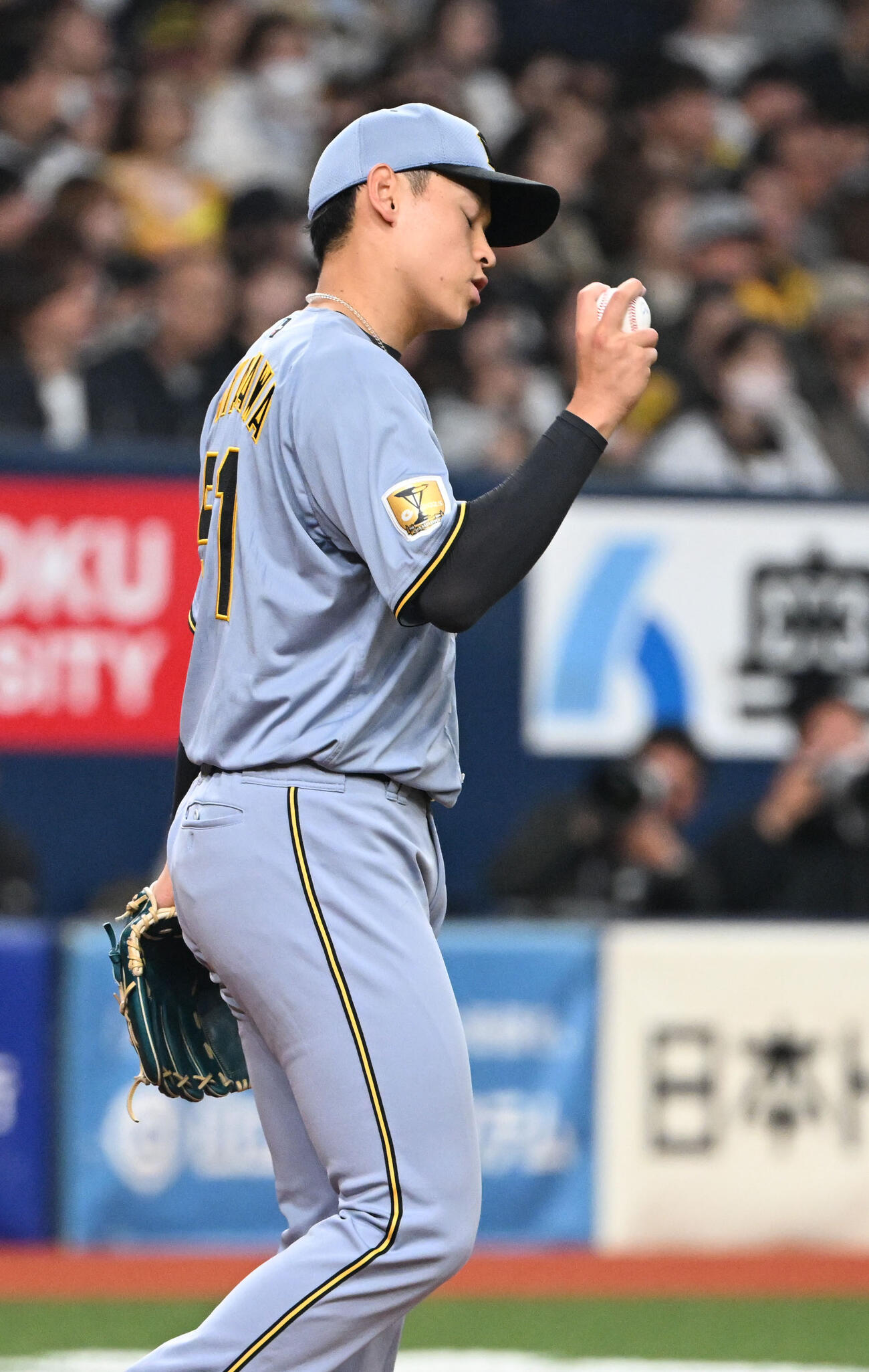 オリックス対阪神　6回裏オリックス2死二塁、西川に適時打を浴びた早川（撮影・和賀正仁）