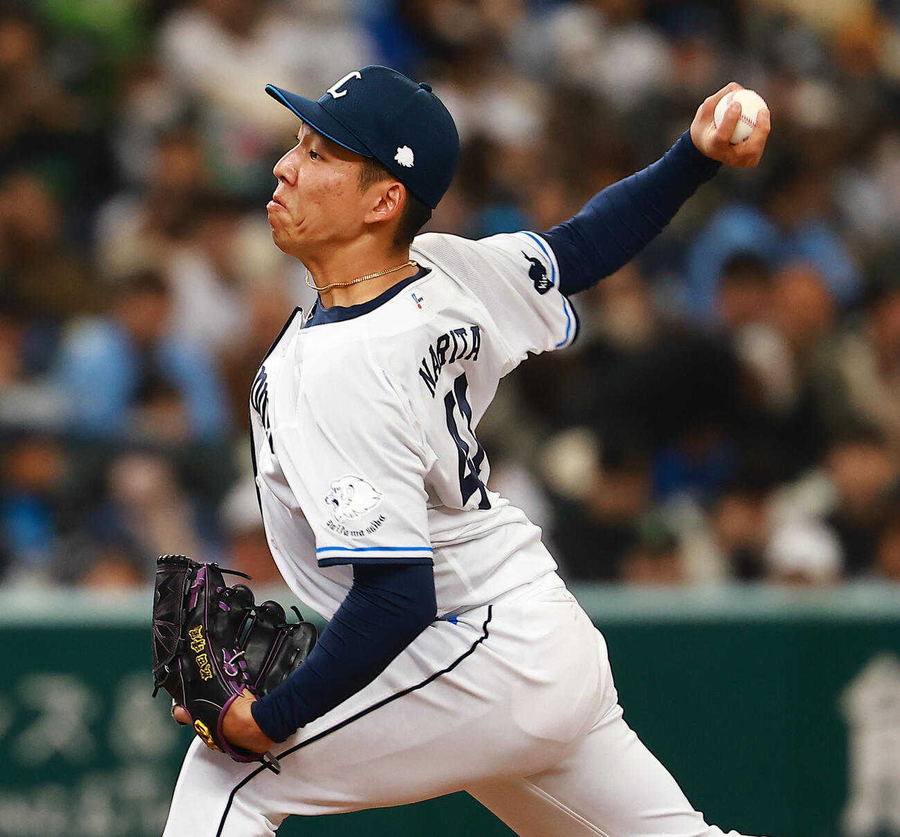 西武対DeNA　力投する西武成田（撮影・野上伸悟）