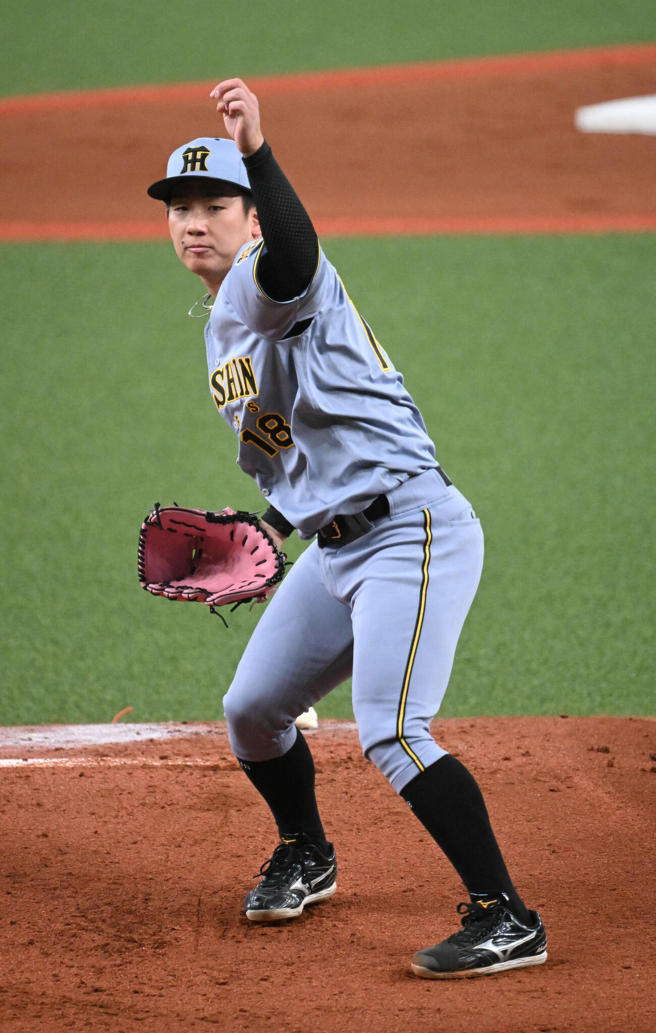 オリックス対阪神　先発する阪神伊原（撮影・和賀正仁）