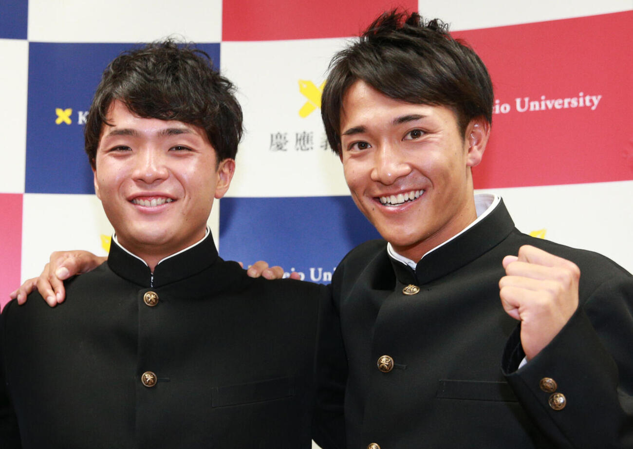慶大時代の郡司裕也と柳町達（2019年10月撮影）
