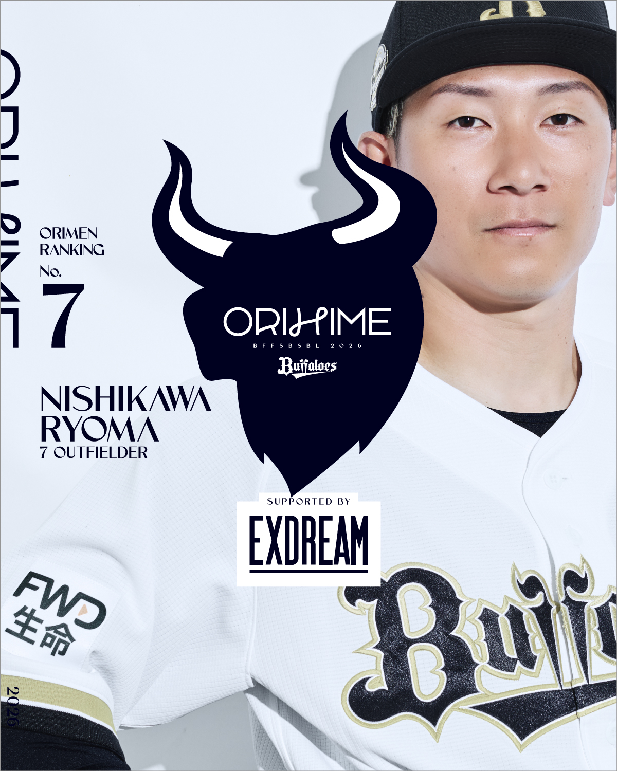 オリメン投票7位の西川龍馬（球団提供）