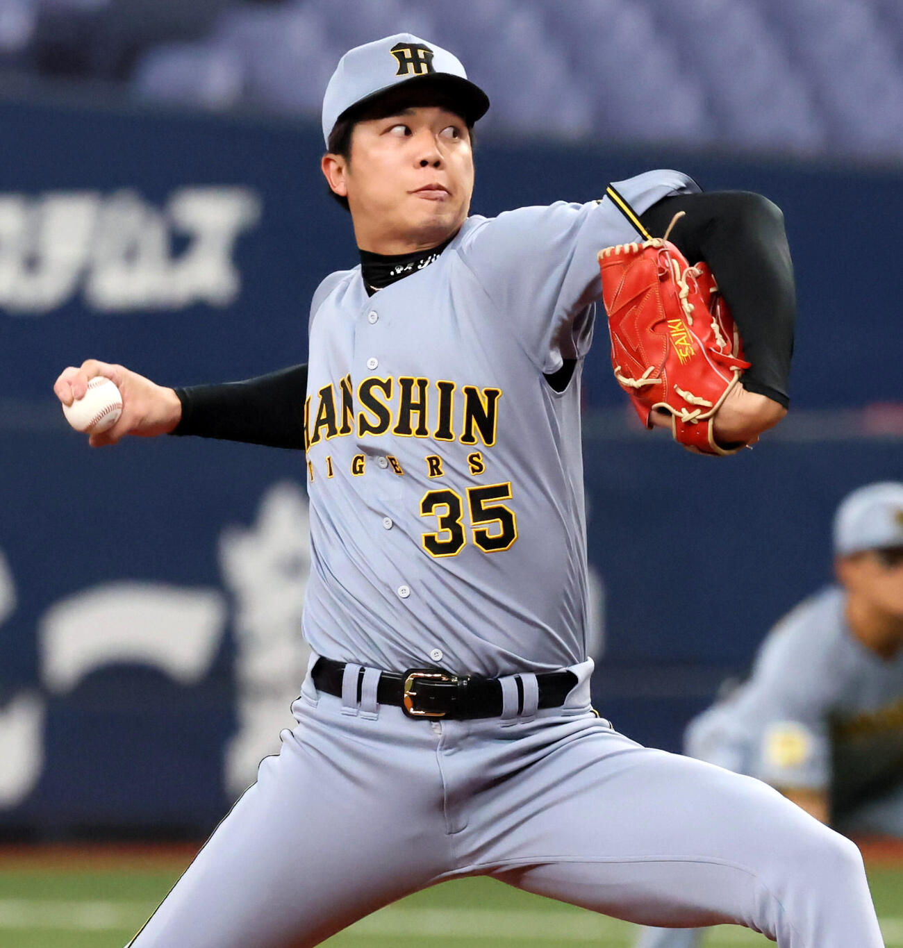 オリックス対阪神　オリックス戦に先発する阪神才木（撮影・加藤哉）