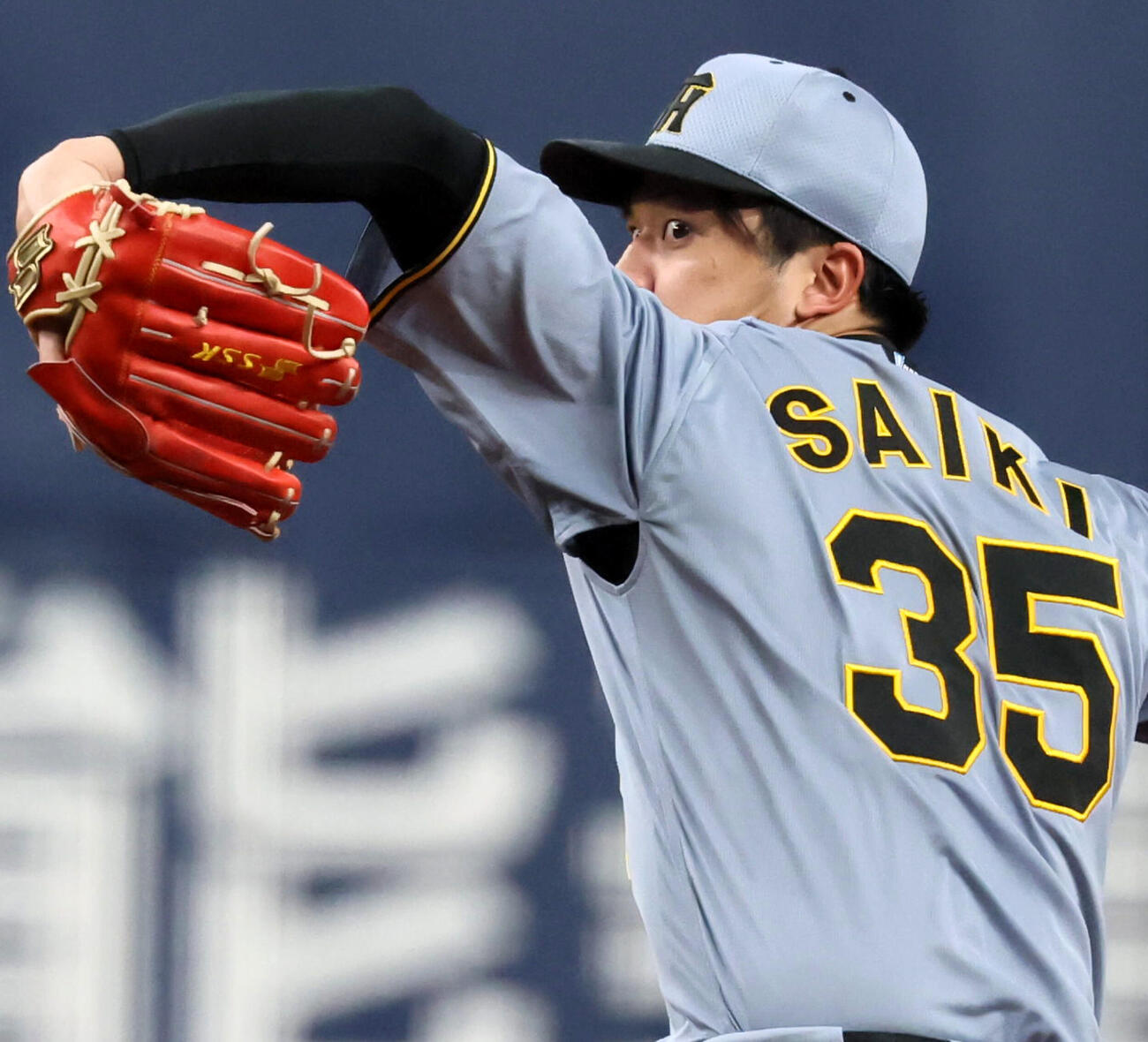 オリックス対阪神　オリックス戦に先発し好投する阪神才木（撮影・加藤哉）