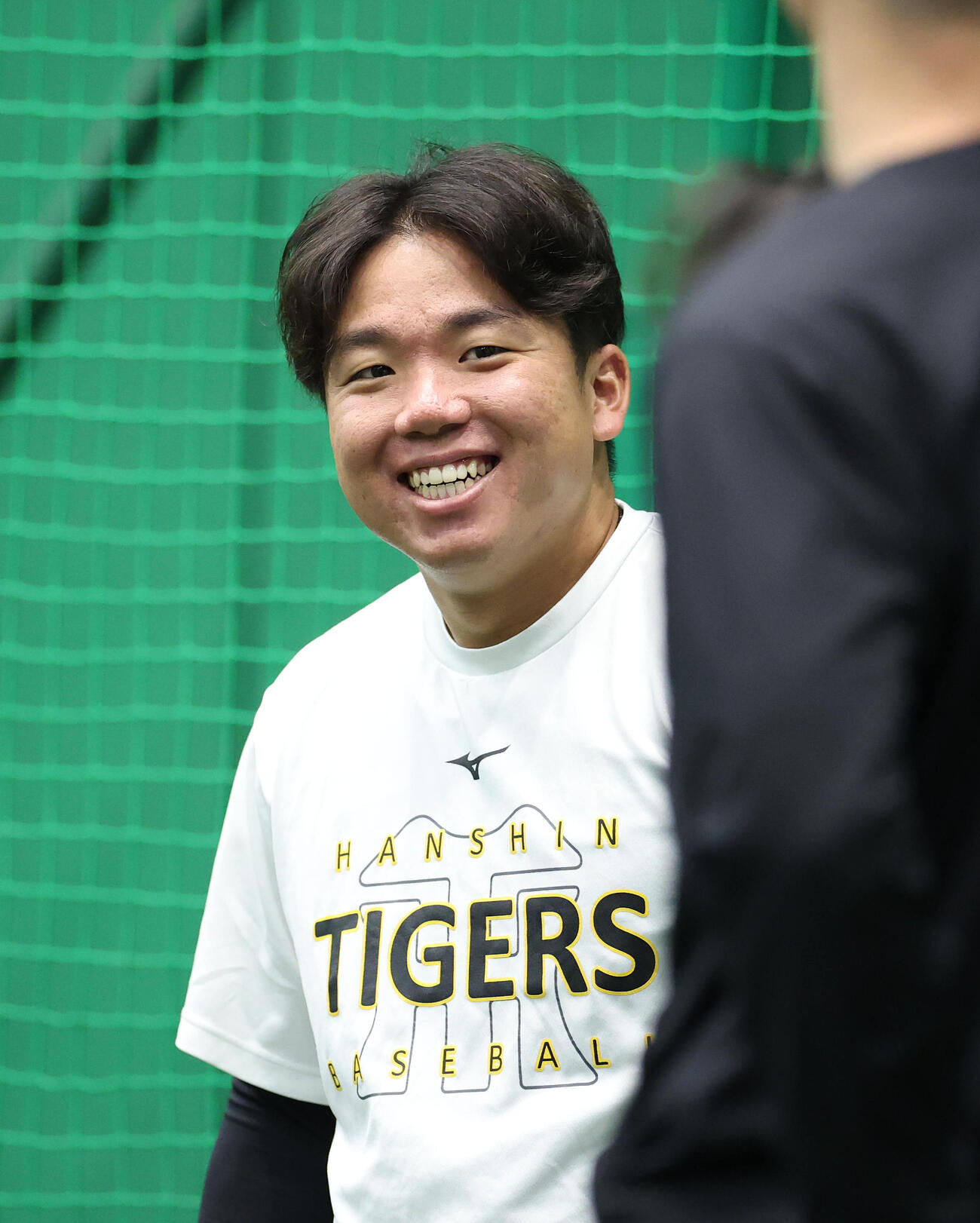 笑顔を見せる阪神村上頌樹（2026年3月撮影）